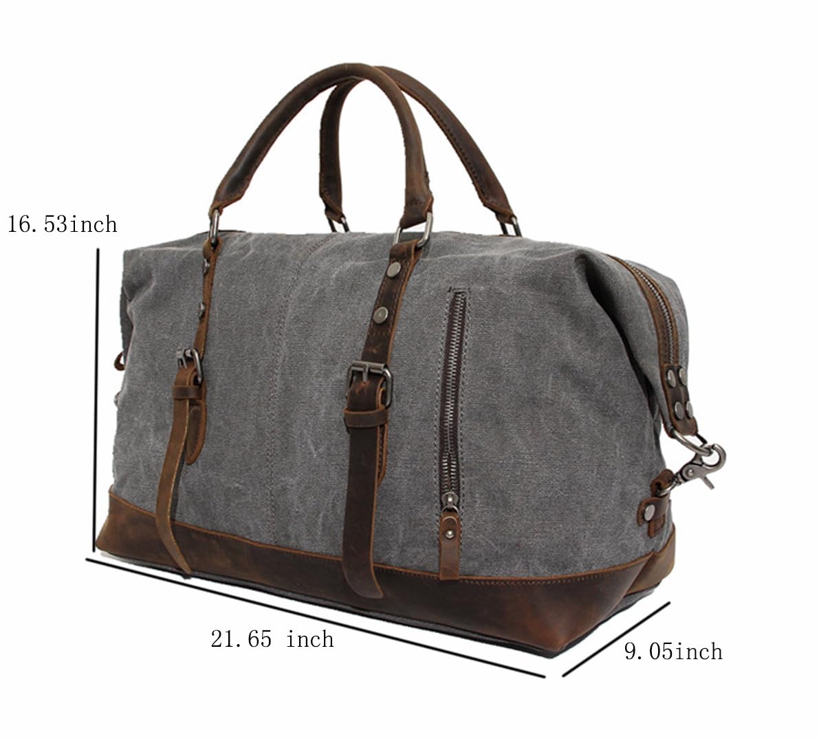 Men's Travel Gym Duffle Bag - Large Canvas Leather Tote for Weekend & Overnight Trips
