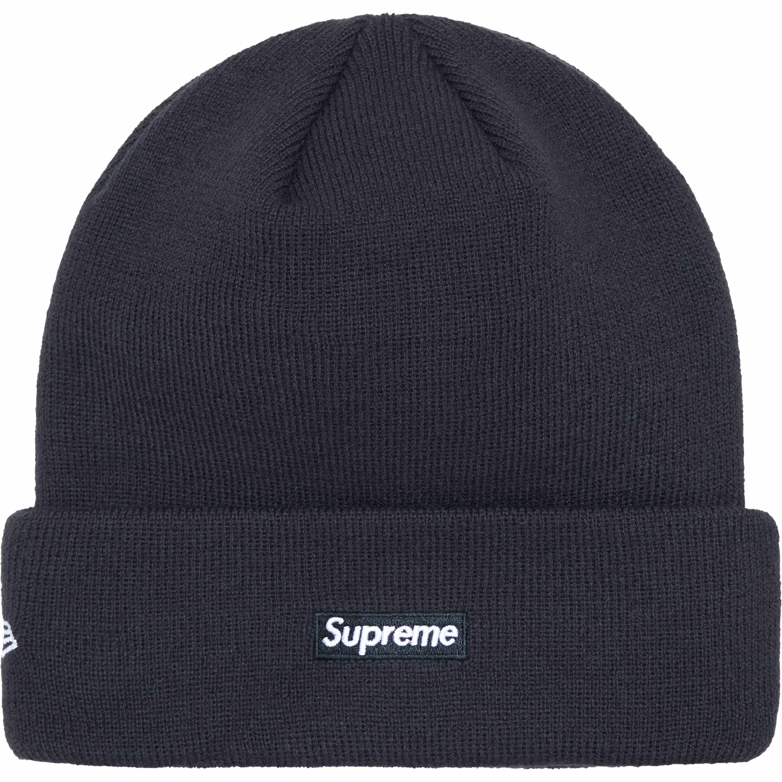 Supreme New Era® Script Beanie Navy - Warm Winter Knit Hat for Men & Women - Perfect for Skiing, Snowboarding & Outdoor Activities