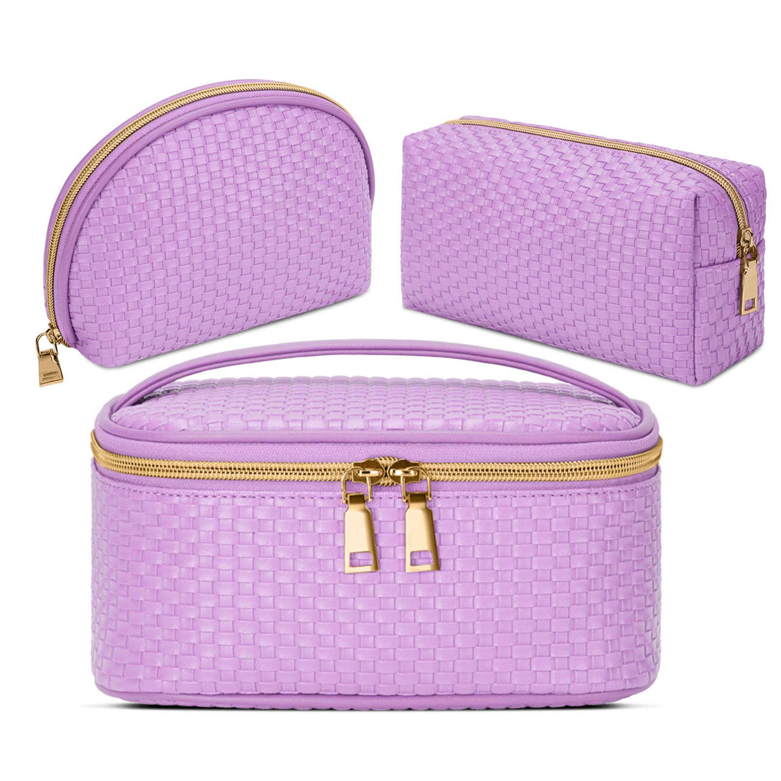 KTMOUW Waterproof Makeup Bag Set - 3 Pcs Travel Cosmetic Organizer for Women | Perfect for Travel & Daily Use