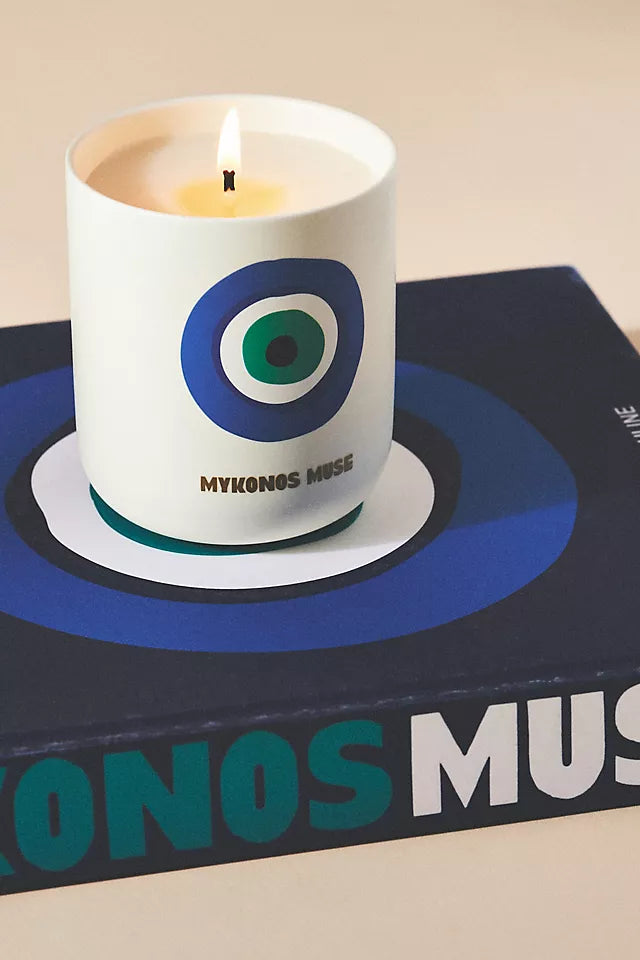 Mykonos Muse Scented Candle - Luxury Home Fragrance for Relaxation & Travel Inspiration | Perfect for Bedroom, Bathroom & Meditation Spaces