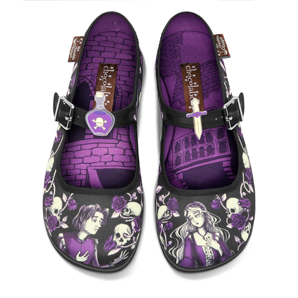 Stylish Funky Canvas Women's Mary Jane Flat Shoes - Hot Chocolate Design Chocolaticas - Perfect for Casual Wear, Work & Fashion Outfits