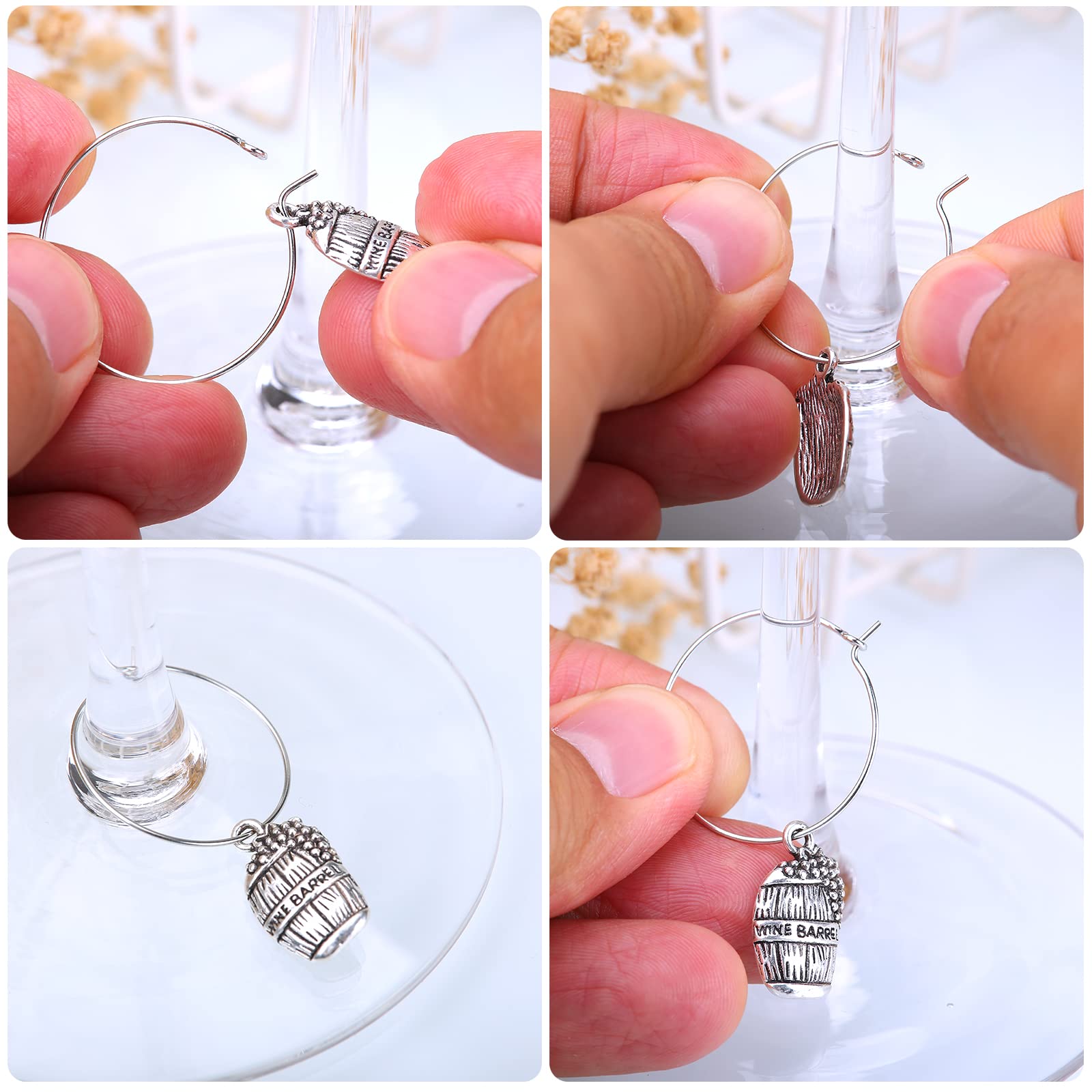 16-Piece Wine Glass Charms Set - Elegant Stemware Markers for Wine Tasting Parties, Wedding Favors & Holiday Decorations - Perfect for Entertaining Guests & Hosting Events