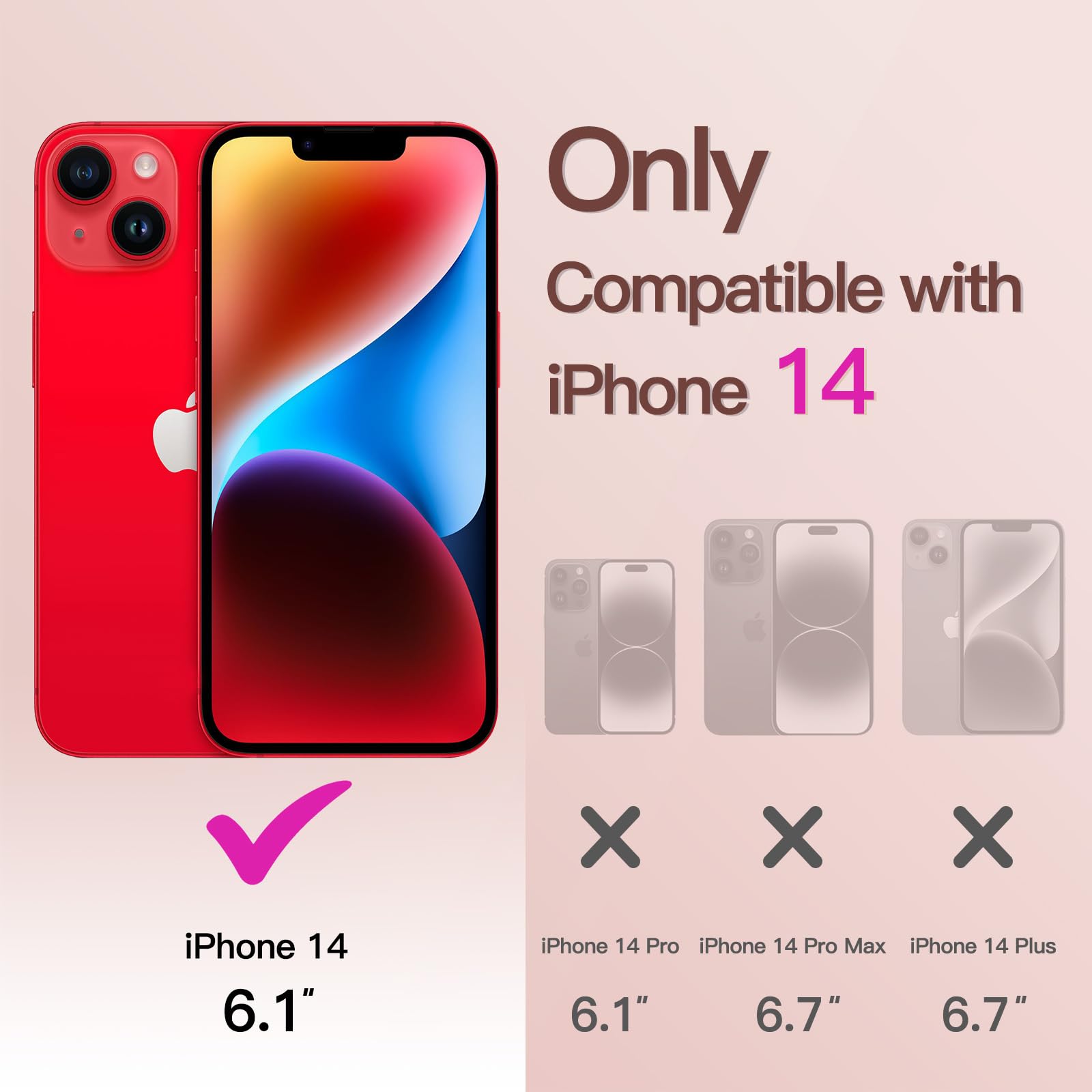 JETech Soft Clear Case for iPhone 14 6.1-Inch | MagSafe Compatible Shockproof TPU Cover with Full Camera Protection | Electroplated Design in Bright Red | Perfect for Everyday Use, Wireless Charging & Drop Protection