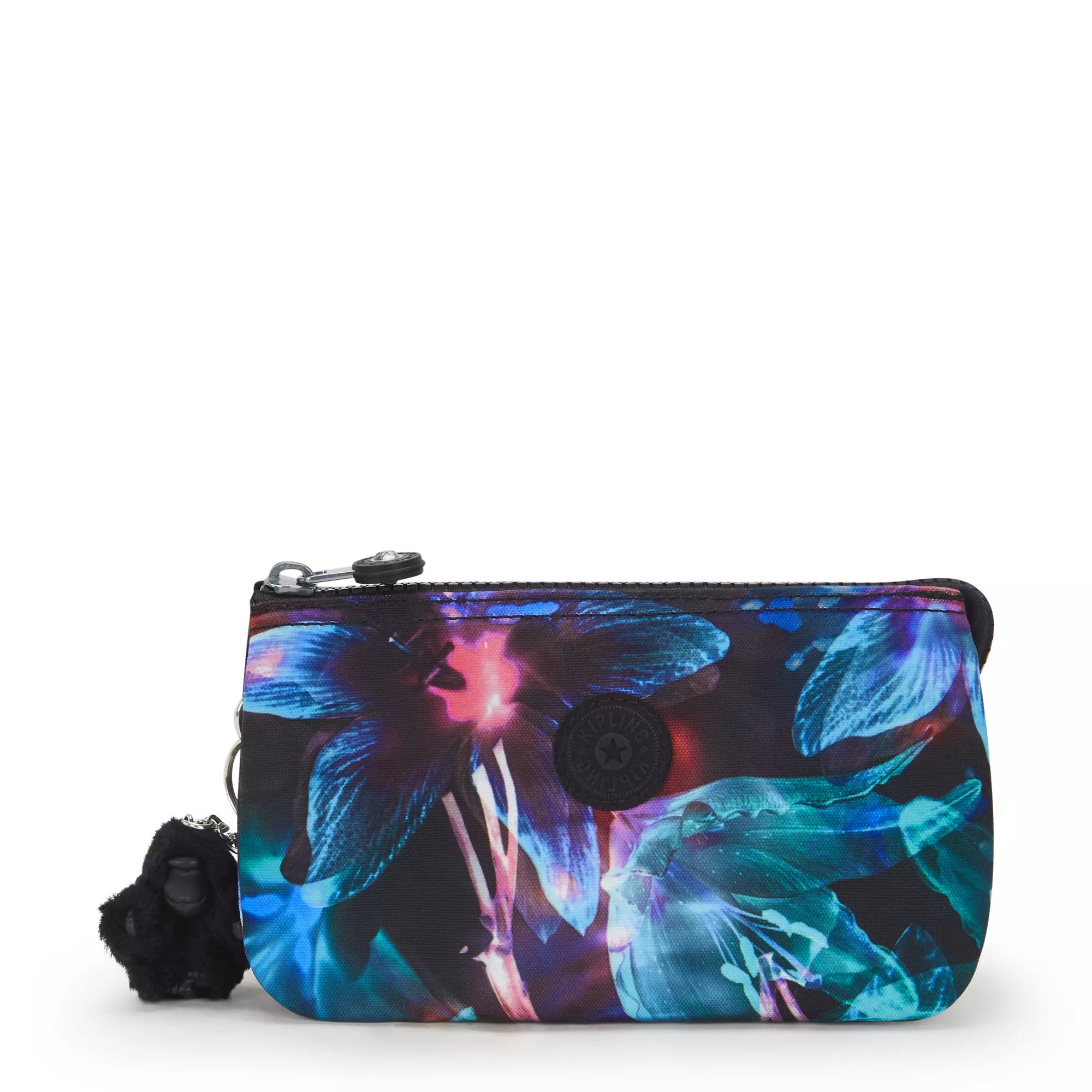 Kipling Creativity Large Printed Pouch - Spectral Orchid Flower Design Cosmetic Bag for Women | Travel Makeup Organizer, Gym Essentials Storage, School Supplies Case