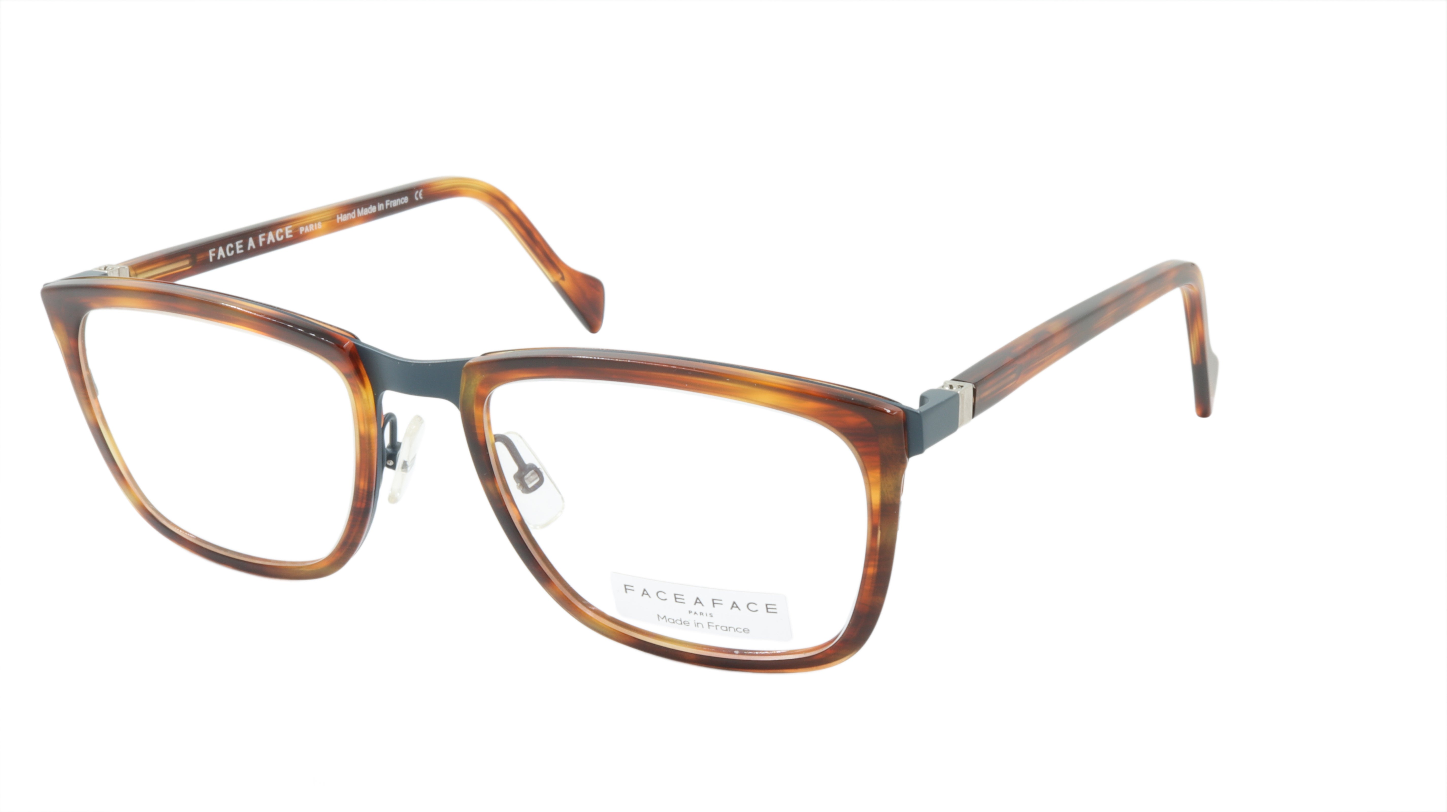 Face A Face VIGGO 2 Eyeglasses Frame - Acetate & Metal Blend in Blue, Grey & Brown | Perfect for Work, Reading & Fashion Accessories