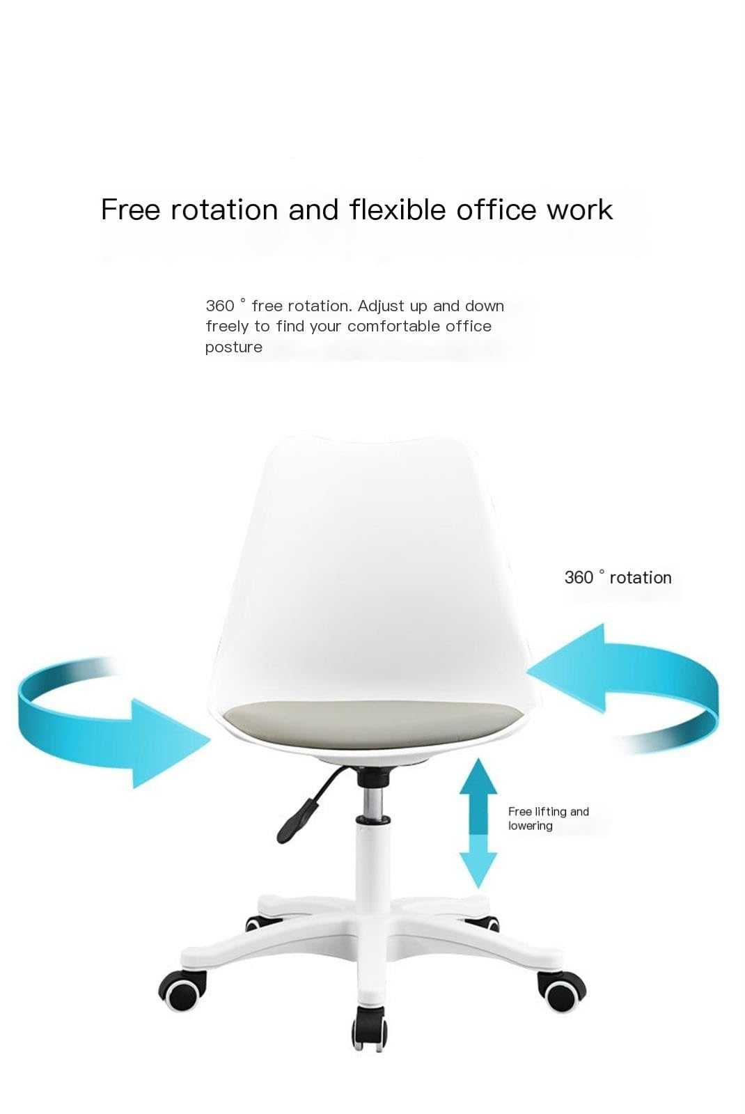 Ergonomic Home Office Desk Chair - Adjustable Swivel Computer Chair with Lumbar Support for Comfortable Work & Study - Perfect for Remote Work, Gaming & Small Spaces