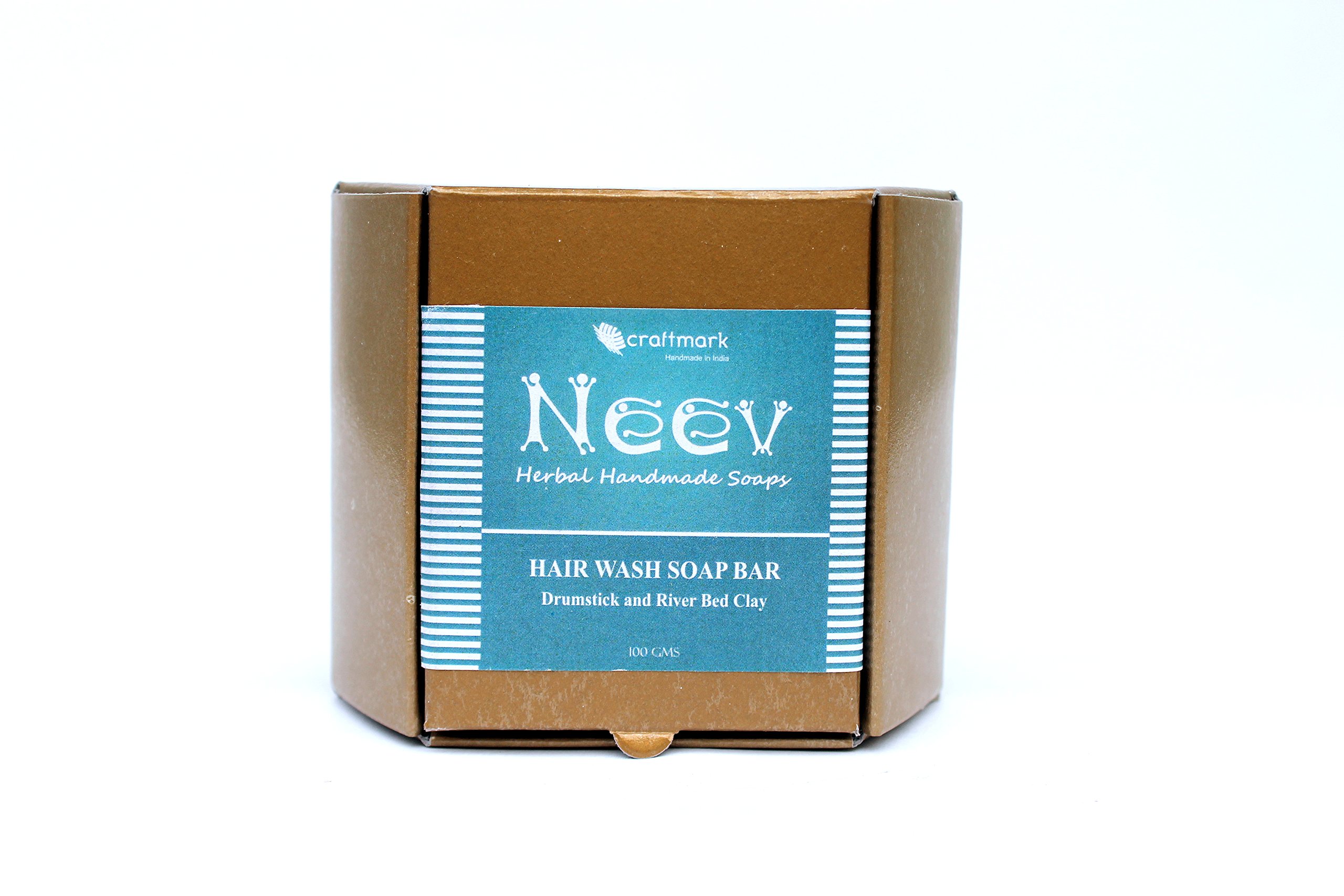 Neev Hair Wash Soap Bar with Drumstick & River Bed Clay - 100g Natural Shampoo for Healthy Hair | Perfect for Travel, Camping & Eco-Friendly Bath Routine