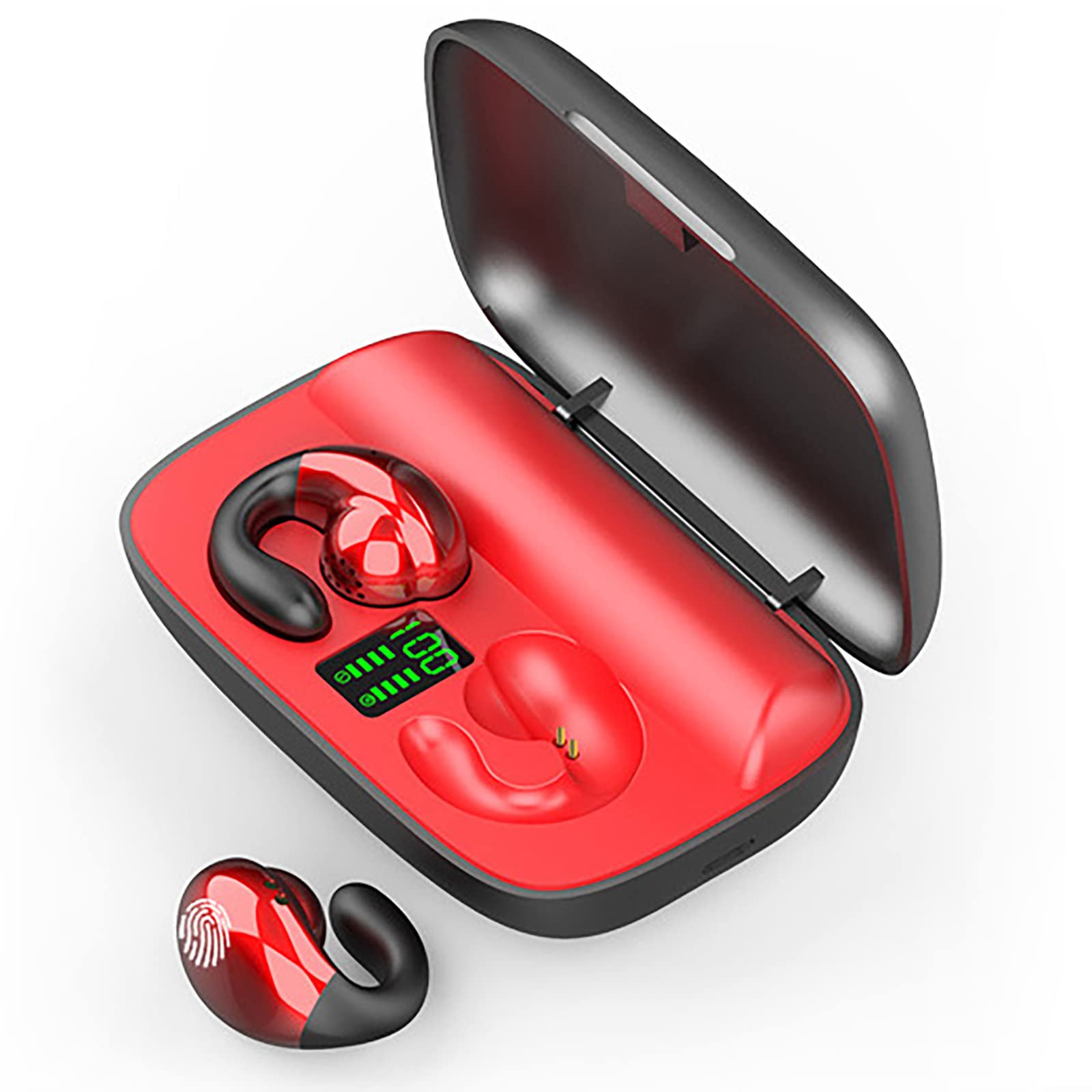 Open Ear Wireless Earbuds with Earhooks - Bluetooth Headphones for Running, Cycling, Driving & Sports - Sweatproof Comfortable Workout Headset for Gym, Jogging & Outdoor Activities