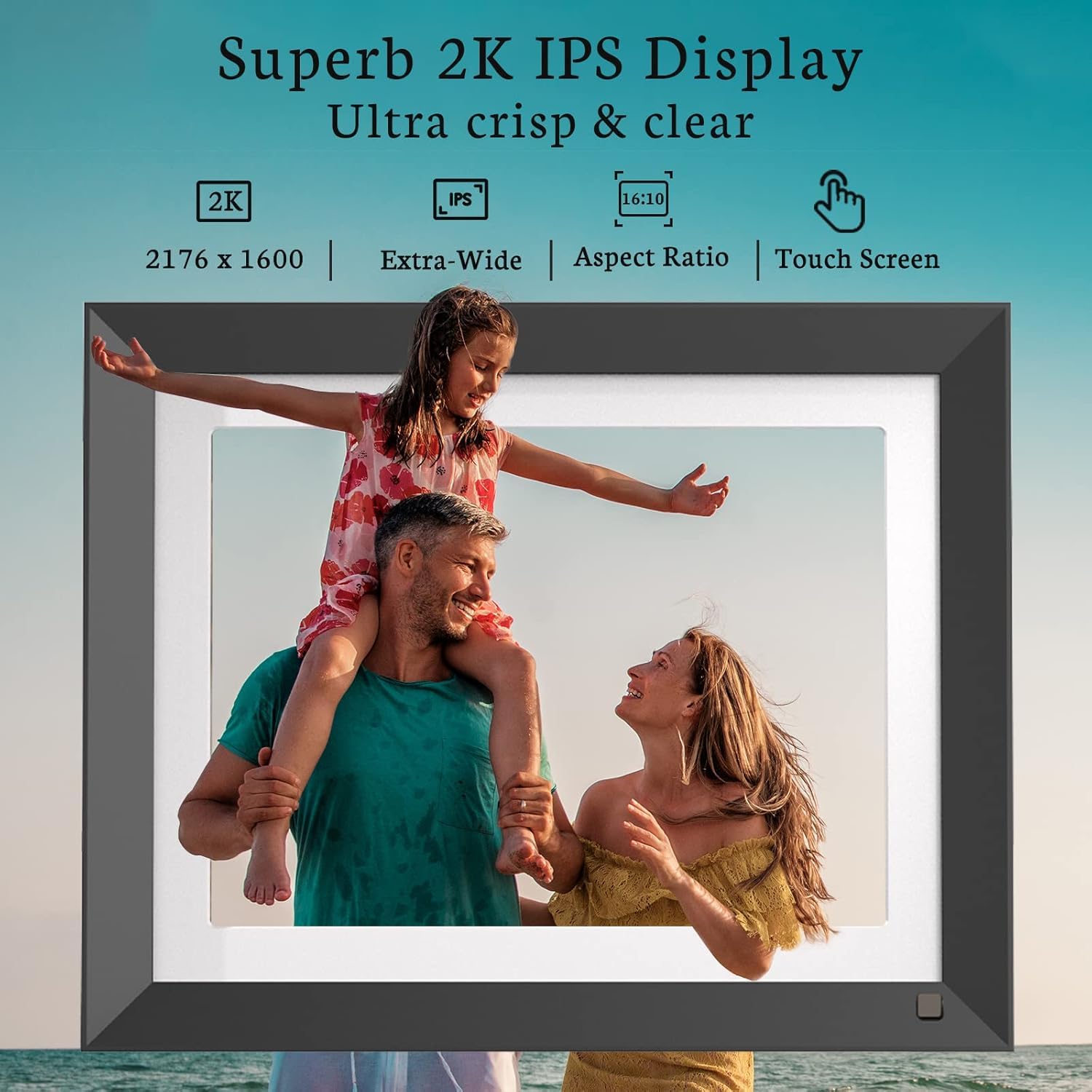 BSIMB 11 Inch 2K WiFi Digital Picture Frame with 32GB Storage - Dual Band Wireless Electronic Photo Frame for Easy Photo & Video Sharing via App/Email, Auto-Rotate Display - Perfect Gift for Home, Office & Family Memories