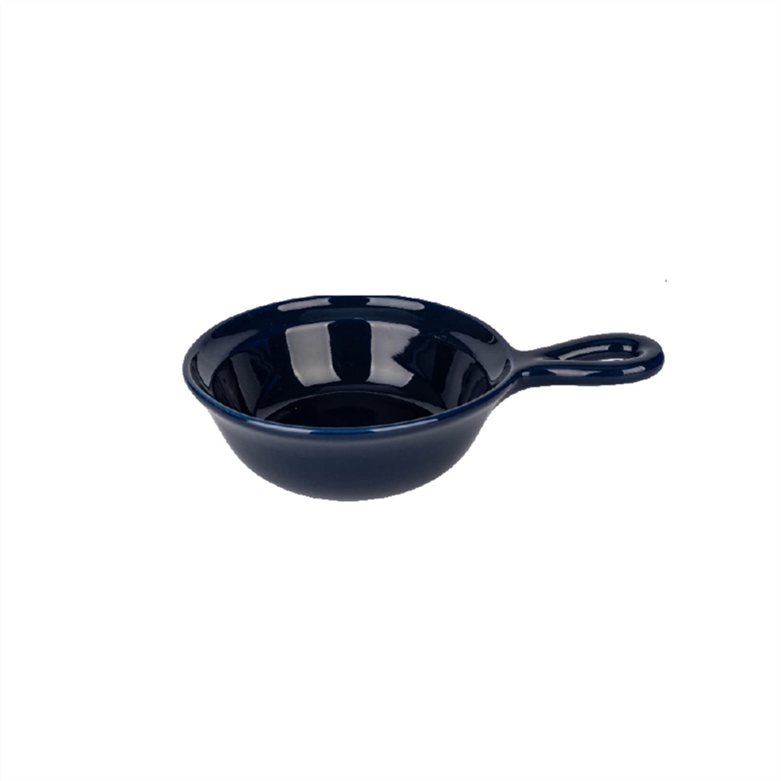 Porcelain Salad Bowl with Handle - Dark Blue for Sushi, Dessert & Dipping