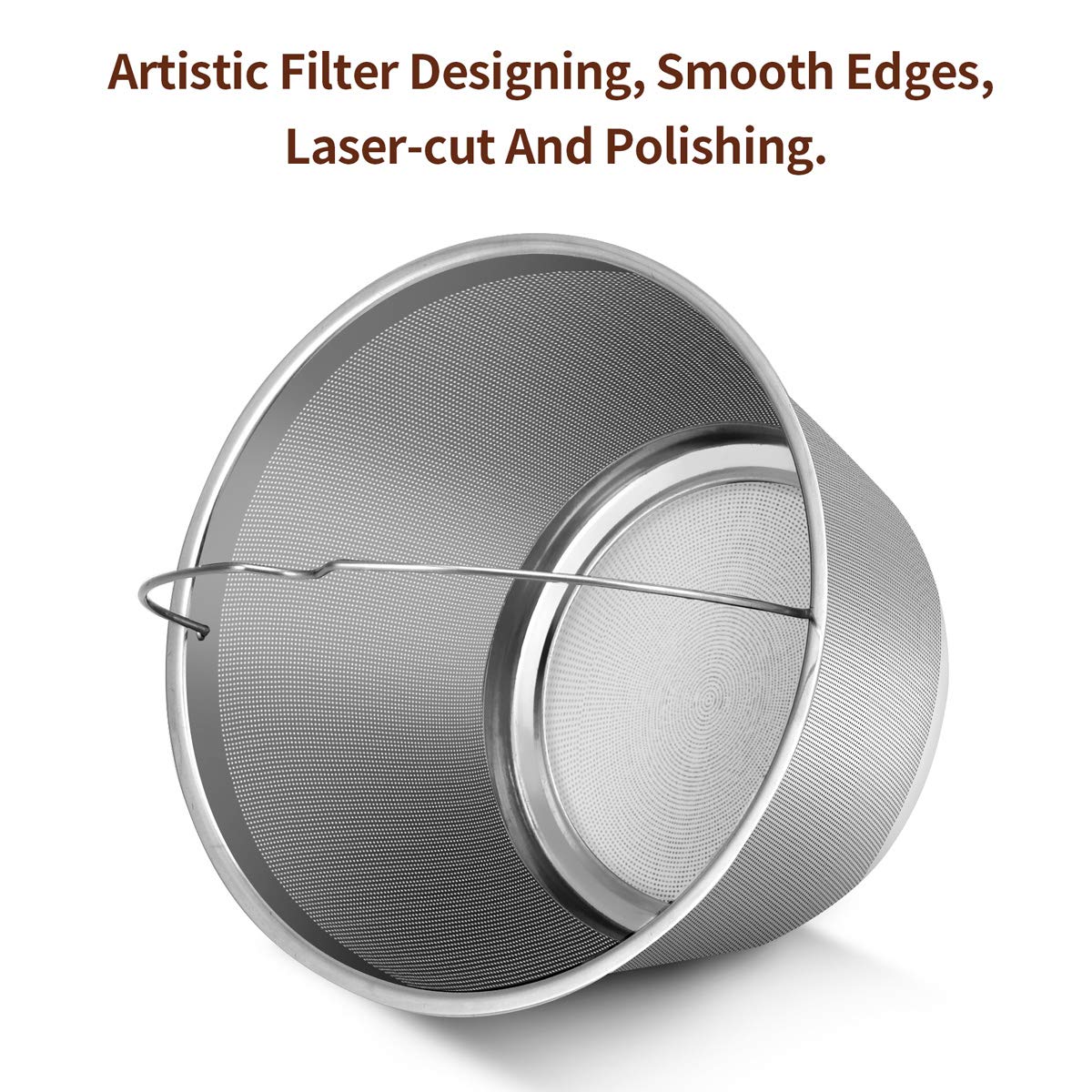 8-12 Cup Reusable Permanent Coffee Filter Basket - Fits Mr Coffee, Black & Decker, BUNN, Cuisinart & Hamilton Beach Drip Coffee Makers - Eco-Friendly Stainless Steel Mesh for Home, Office or Camping Use