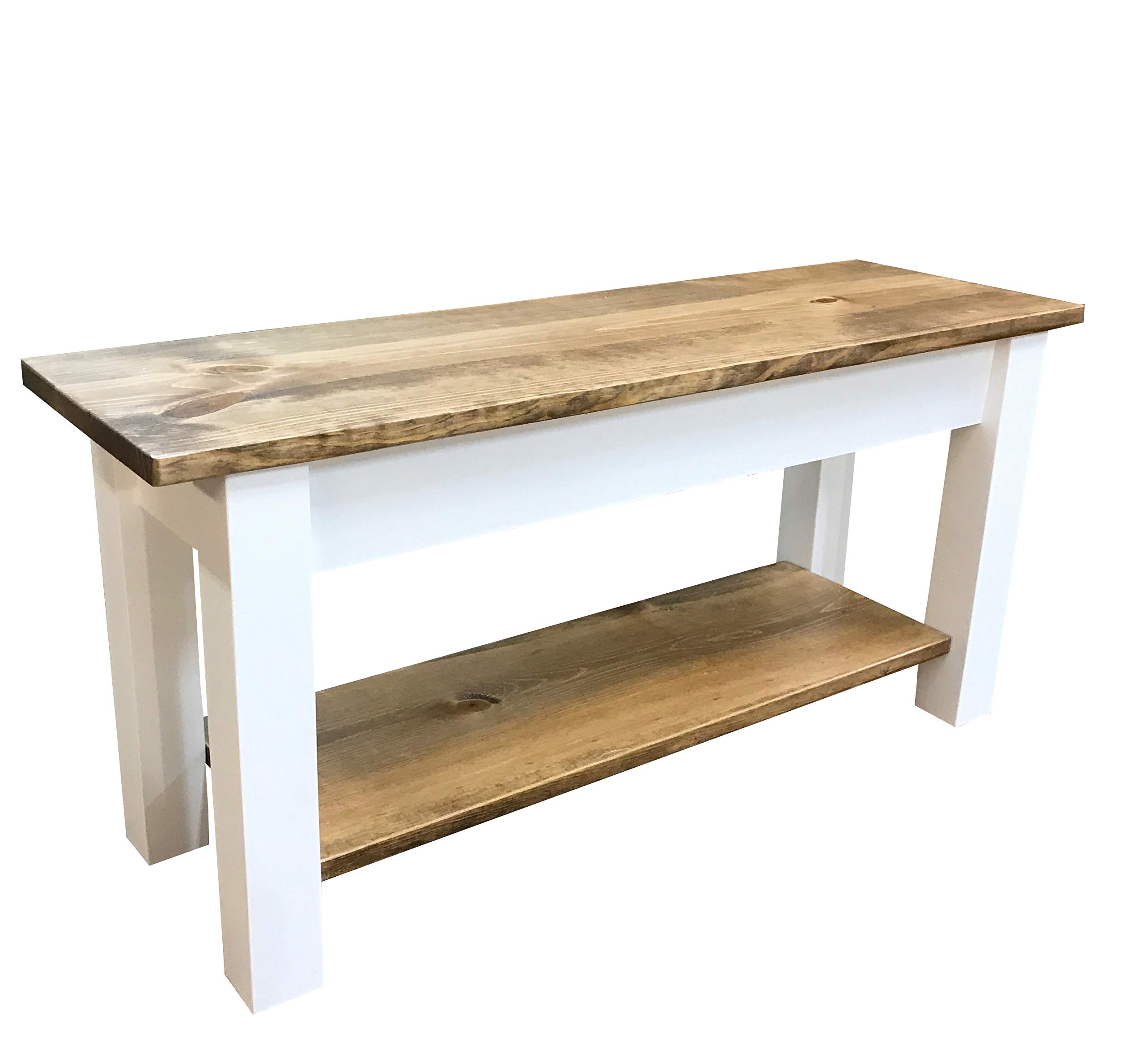 Ambler 72-Inch Wooden Bench with Storage Shelf - Perfect for Entryway, Living Room, or Outdoor Seating