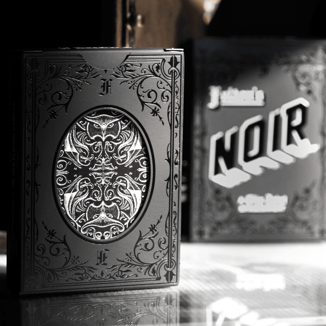 Premium Fulton's Noir Playing Cards by Dan & Dave - Elegant Black Deck for Magic Tricks, Cardistry & Poker Nights