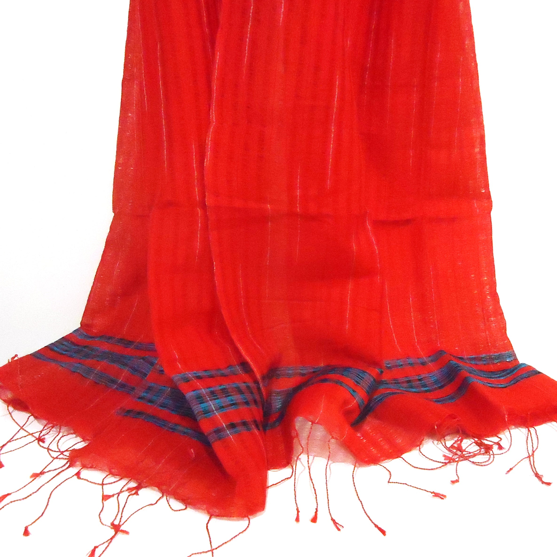 Luxury Silk and Wool Blend Scarf - Soft Warm Red Winter Fashion Accessory for Women & Men - Perfect for Cold Weather, Office, Travel & Gifts