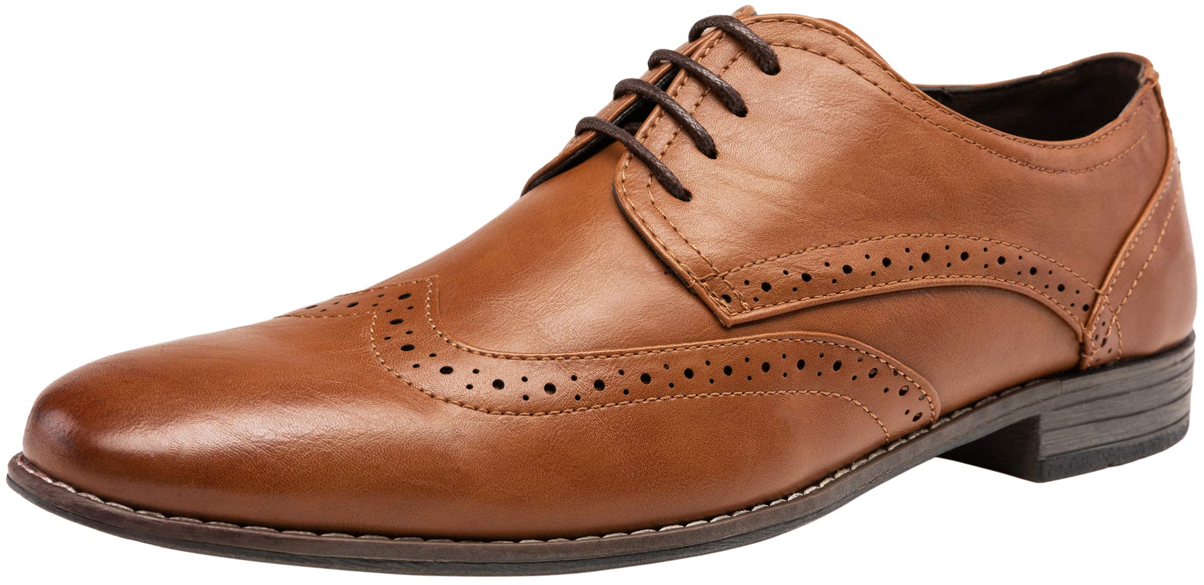 Jousen Men's Oxford Plain Toe Dress Shoes - Classic Formal Derby Shoes for Business, Wedding & Office Wear - Comfortable Leather Business Shoes for Men