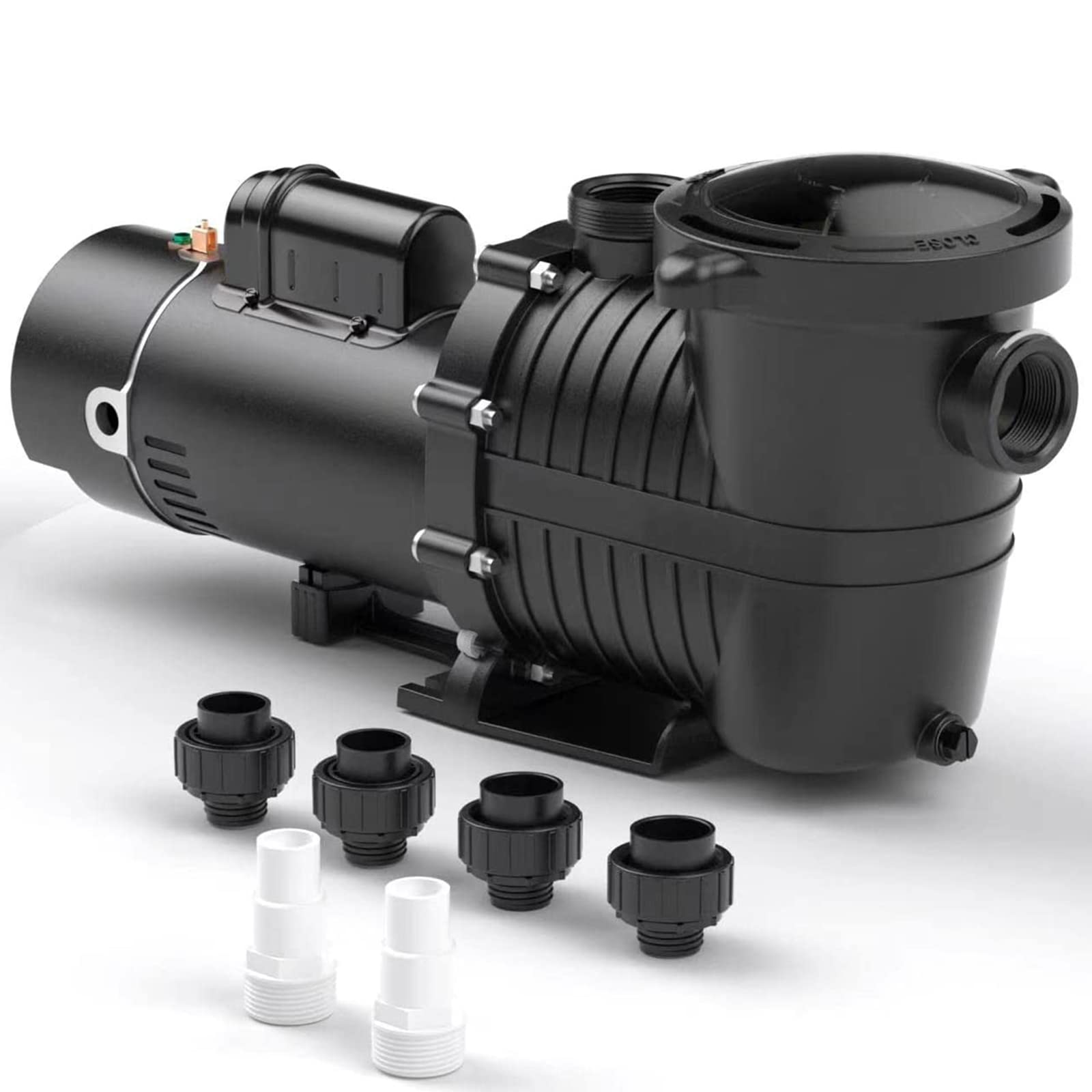 2 HP In-Ground & Above Ground Pool Pump - 81 GPM Flow Rate, 48FT Head Lift, 115V/230V Dual Voltage - ETL & CEC Certified - 1.25/1.5/2 Inch Fittings - Ideal for Swimming Pools, Hot Tubs, Spas & Saltwater Pools (Model J11501E) - Perfect for Residential & Commercial Pool Maintenance, Water Circulation & Filtration Systems