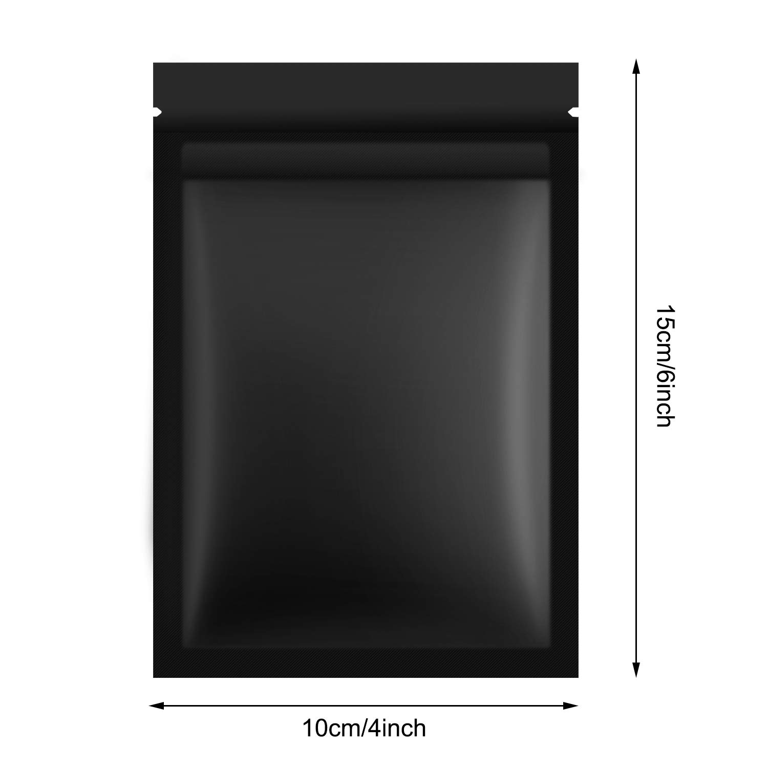 Blulu 100-Pack Resealable Smell Proof Mylar Bags 4x6 Inches - Airtight Food Storage Pouches for Party Favors, Snacks, Coffee & Cannabis | Flat Black Foil Pouch for Freshness & Odor Control