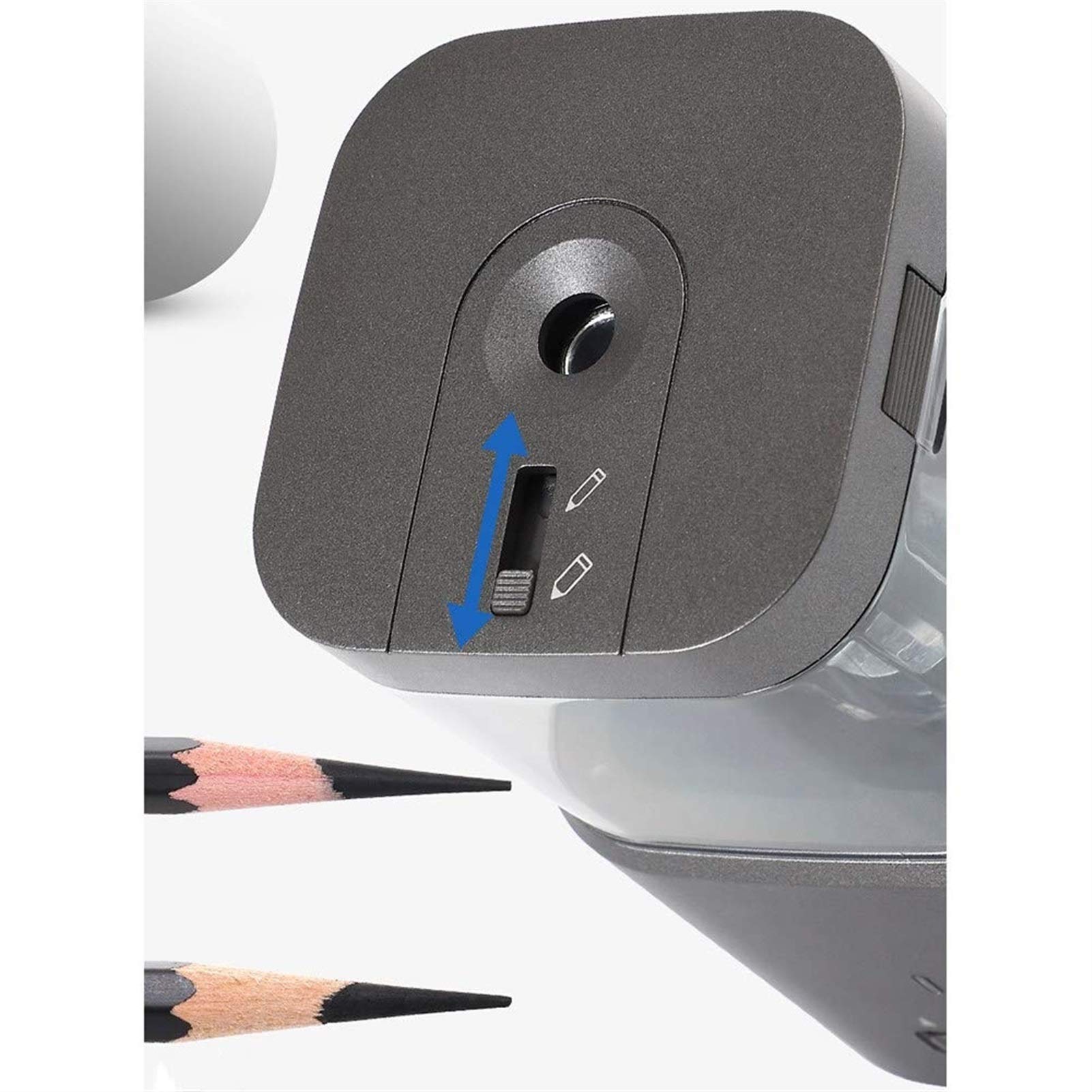 Electric Pencil Sharpener - Auto Stop, Adjustable, USB & Battery Powered - Perfect Point Sharpening for Home, Office & School (Batteries Not Included)