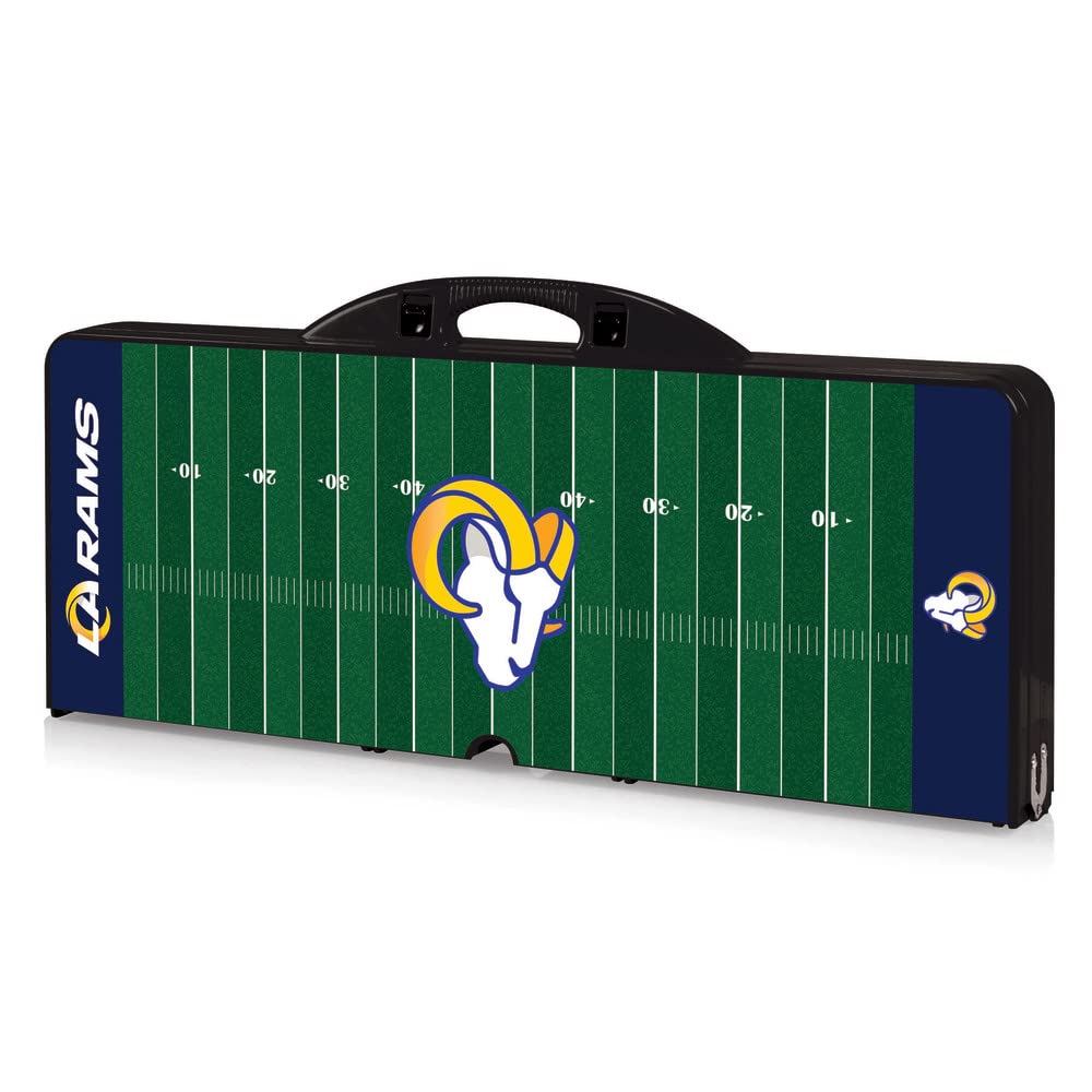 New Orleans Saints NFL Picnic Table - Heavy Duty Outdoor Black Metal Table for Tailgating, Backyard, and Game Day Parties