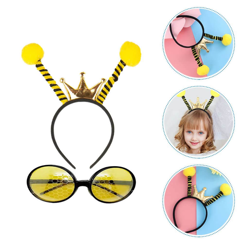 FOMIYES Bumblebee Costume Set - 2pcs Antenna Headband & Sunglasses for Kids & Adults | Transformers Superhero Dress-Up for Halloween, Comic Con, Cosplay Party | Perfect for Trick-or-Treat, Birthday Gifts, Movie Nights | Great for Themed Celebrations, School Events, Photo Shoots | Ideal for Role-Playing, Comic Book Fans, Superhero Parties, Dress-Up Playtime & Costume Contests | Fun for Family Gatherings, Comic Book Conventions & Superhero-Themed Birthday Parties