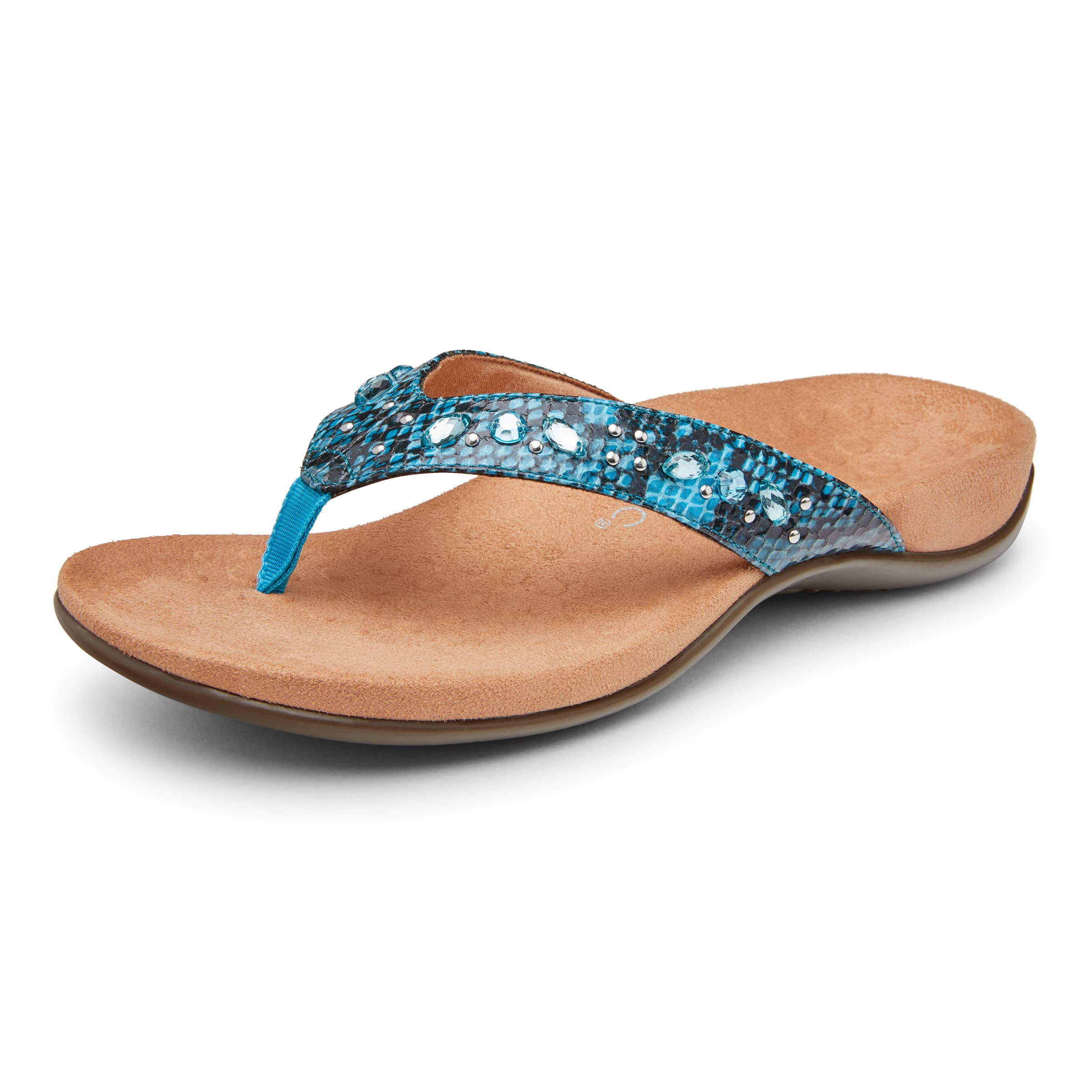 Vionic Lucia Women's Orthotic Sandals with Arch Support - Comfortable Toe-Post Flip Flops for Plantar Fasciitis Relief - Perfect for Beach, Pool & Summer Walking