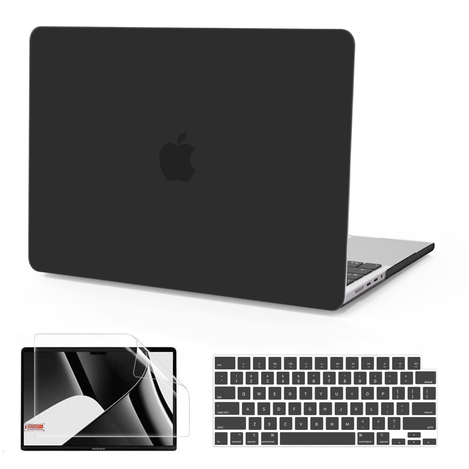 B BELK MacBook Pro 14 inch Case 2023/2021 Model A2779 A2442 - Hard Plastic Shell with Keyboard Cover & Screen Protector for M1/M2 Pro/Max Chip Laptops - Touch ID Compatible - Perfect for Office, Travel & School Use - Black