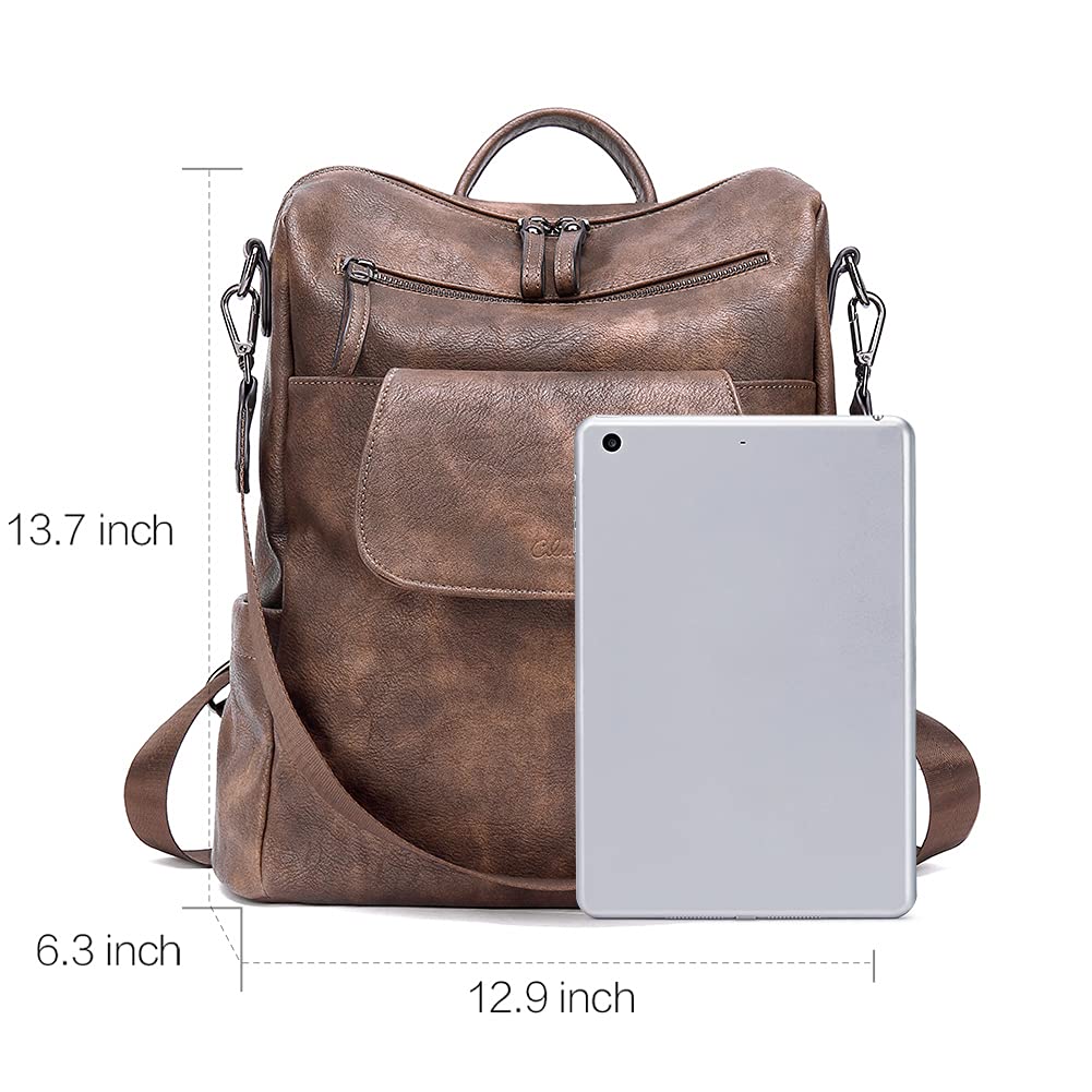 CLUCI Genuine Leather Backpack Purse for Women - Large Convertible Anti-Theft Travel Backpack Handbag | Perfect for Work, College & Weekend Getaways