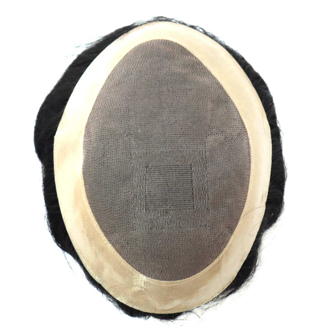 Men's Toupee Hairpiece - 100% Human Hair Replacement System - Real Hair Toupee for Men - Fine Mono 6x8 #1B - Perfect for Thinning Hair & Bald Spot Coverage