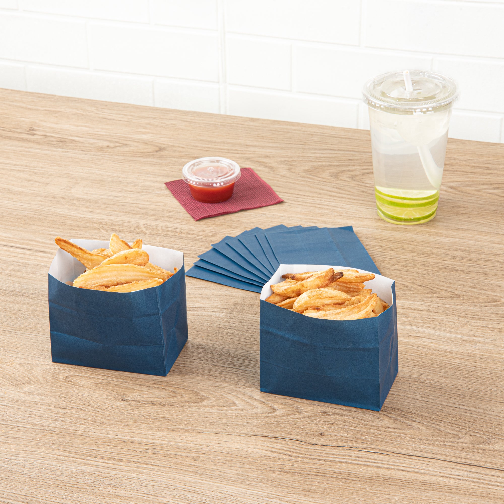 Premium Midnight Blue Paper Snack Bags 4.25