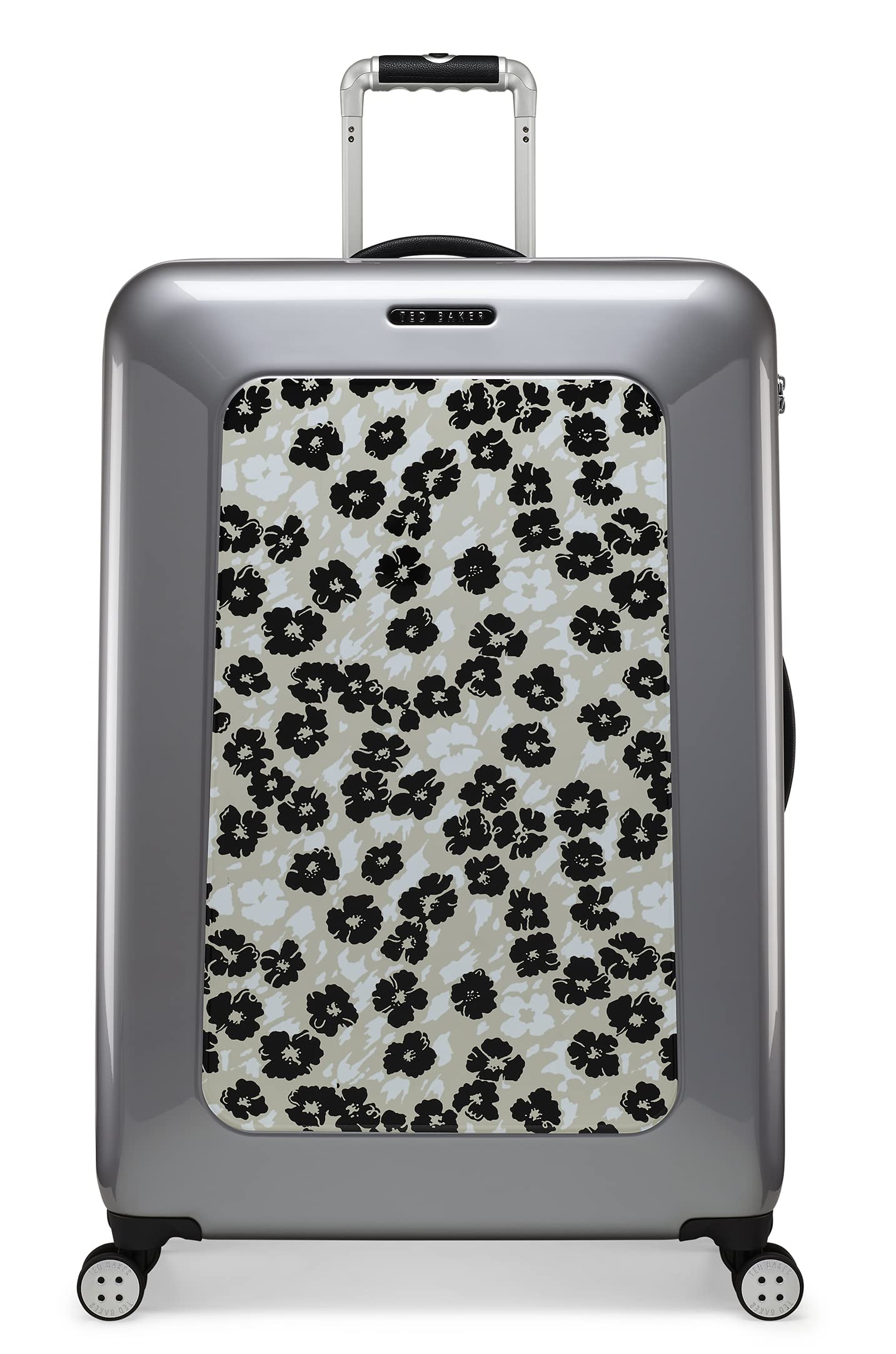 Ted Baker Women's Hardside Lightweight Spinner Luggage - 29-Inch Checked Large Suitcase with 360° Wheels (New World Mono) - Perfect for International Travel & Business Trips