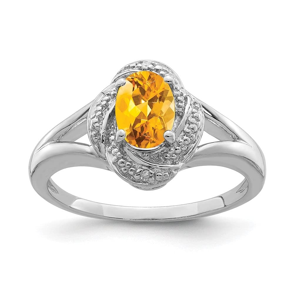 0.81ct Oval Cut Citrine & Diamond Accent Engagement Ring for Women - 14K Gold Wedding Promise Ring - Perfect for Proposals, Anniversaries & Special Occasions