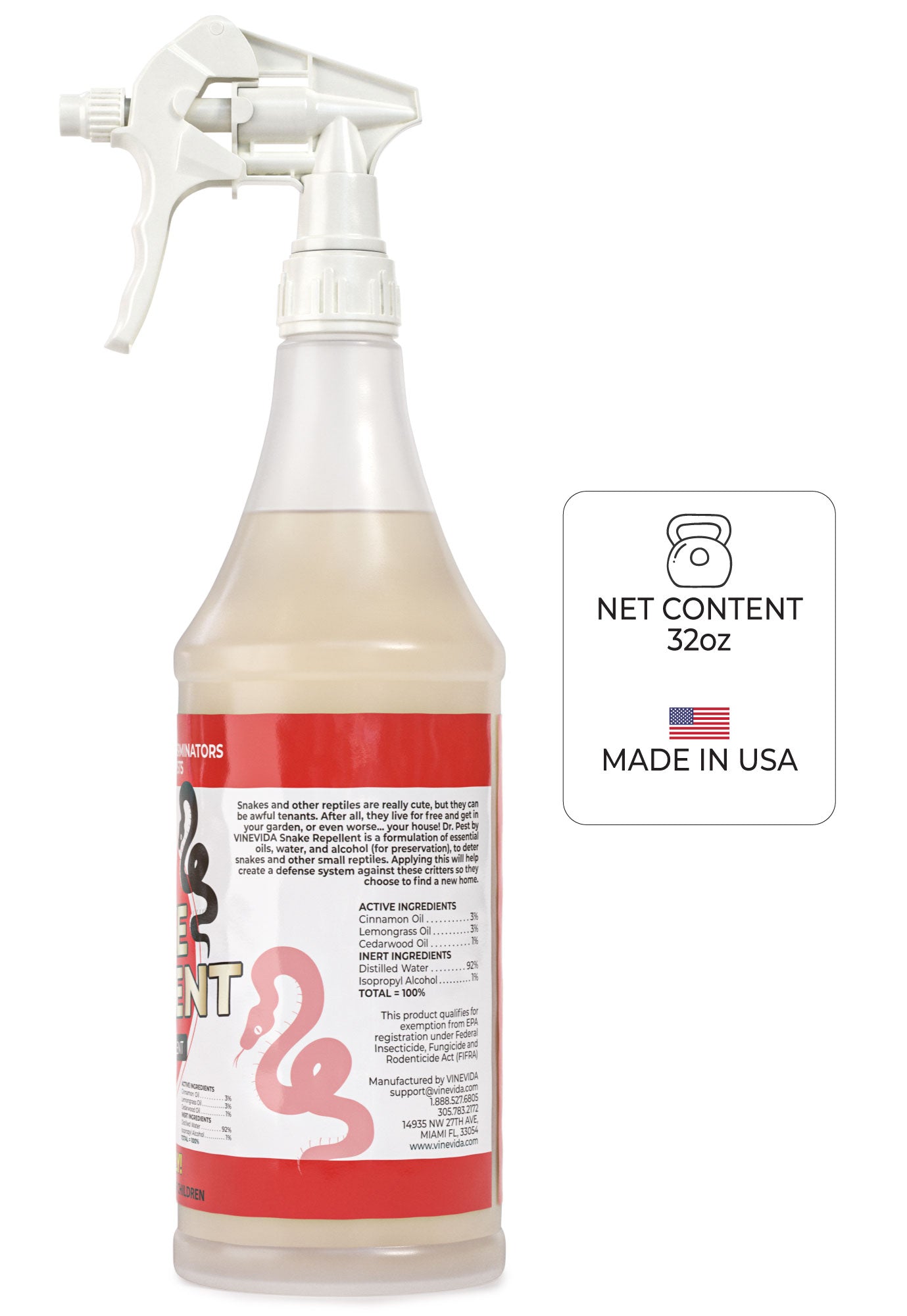 Best Snake Repellent for Outdoor Use - Natural & Effective Snake Deterrent Spray - Safe for Pets & Kids - Perfect for Yards, Gardens, and Camping