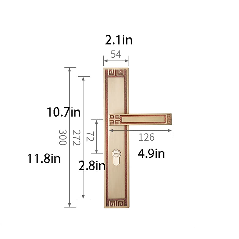Golden Single Door Knob Lever - Double-Leaf Door Handle for Villa Entrance & Wooden Doors - Secure & Stylish Door Lock with Handle - Perfect for Home, Office & Commercial Spaces