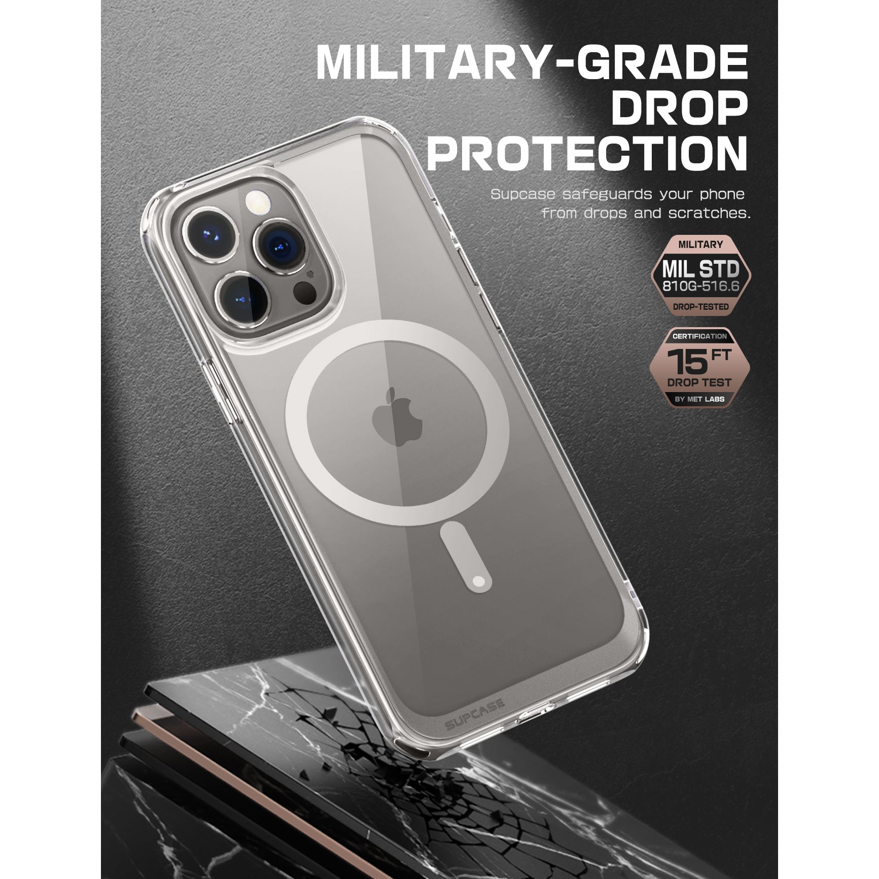 iPhone 15 Pro Max 6.7 Inch Unicorn Beetle MAG Slim Clear Case with MagSafe - Ultra Thin Protective Cover for Everyday Use, Work & Travel