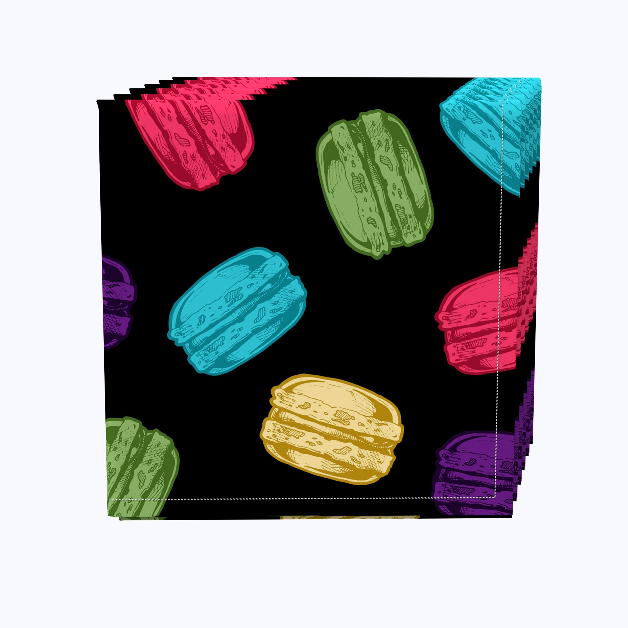 Colorful Macarons Napkins - 50 Count Premium Paper Napkins for Parties, Weddings, Baby Showers & Dessert Tables - Cute French Macaron Themed Party Supplies