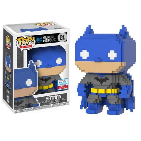 8 Bit Pop! Vinyl Figure Blue & Grey Batman - NYCC 2017 Exclusive Collectible Toy for DC Comics Fans | Perfect for Display, Gifts & Comic Conventions