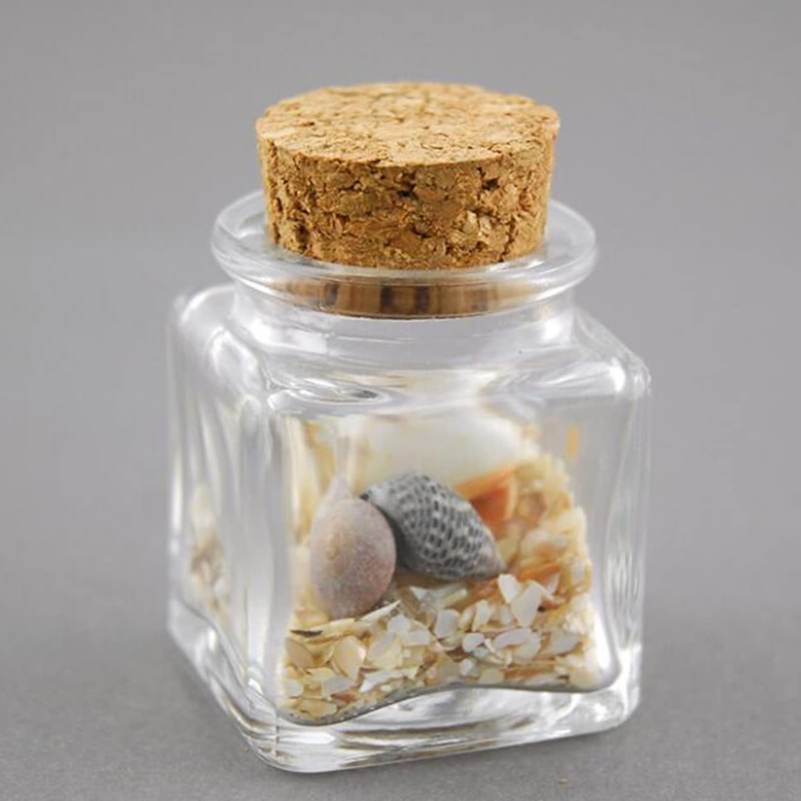 20 PCS 2 OZ Glass Favor Jars with Cork Lids - Mini Square Vials for Herb Storage, Spices, Tea, Candy & DIY Crafts - Perfect for Wedding Favors, Party Gifts & Potion Making