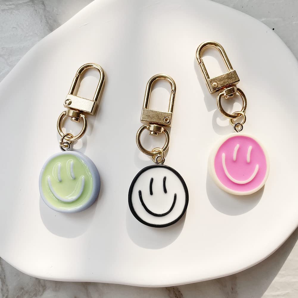 Happy Expression Keychain Set for Women - 3pcs Cute Pendant Charms for Keys, Bags & Backpacks