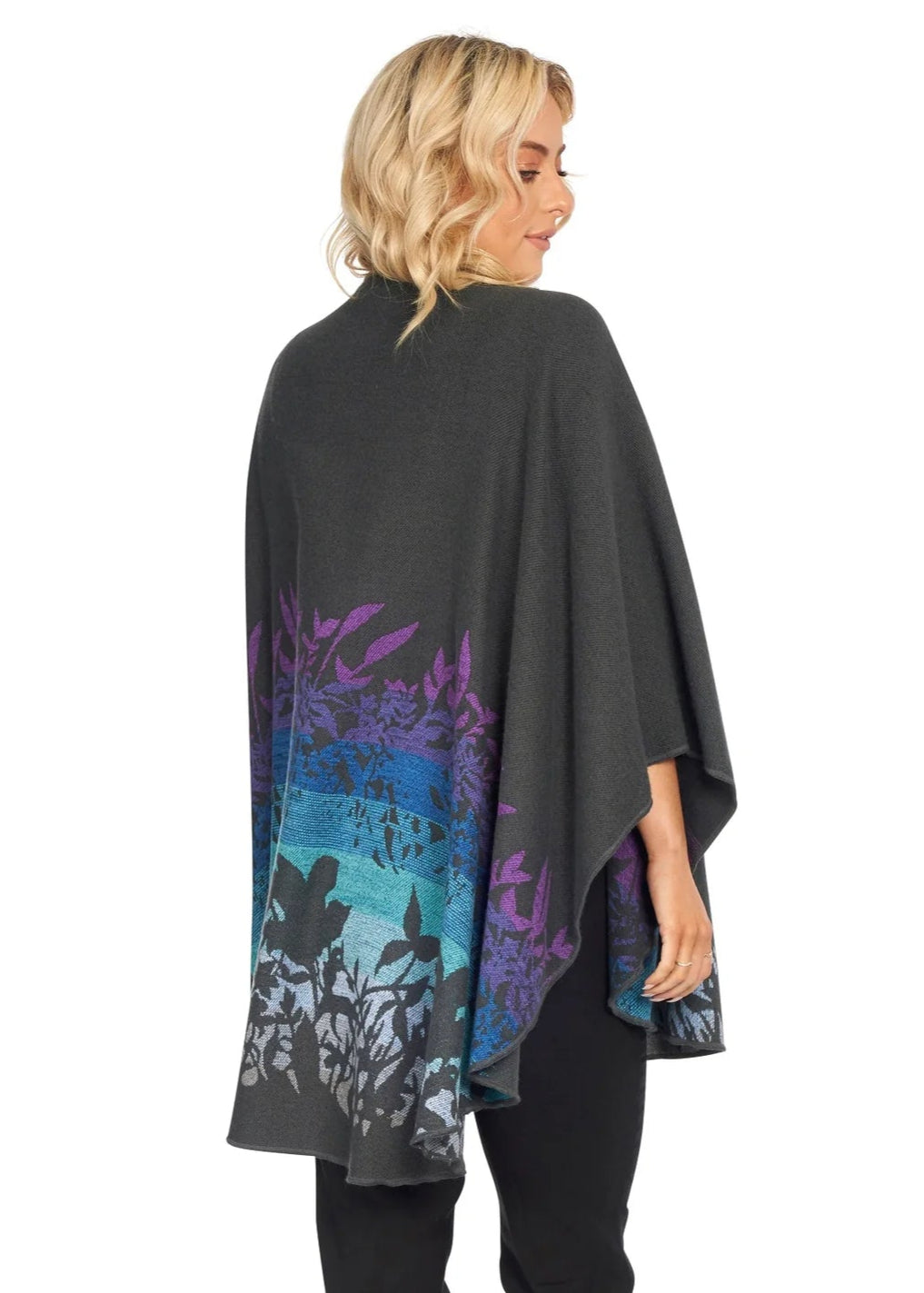 Jimmy Hourihan Sylvan Motif Shawl - Elegant Floral Scarf for Women, Lightweight Wrap for Fall & Winter, Perfect for Parties, Weddings & Evening Events