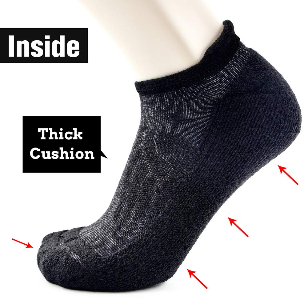 **Premium Merino Wool Compression Socks for Men & Women - Soft Thick Cushion Support Ankle Socks (3/6 Pairs) - Ideal for Running, Hiking & Outdoor Activities**