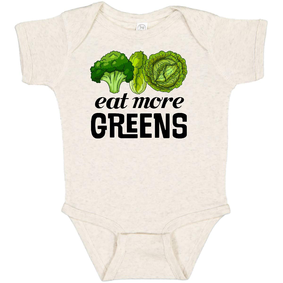 Inktastic Eat More Greens Broccoli Cabbage Baby Bodysuit - Organic Cotton Infant Onesie for Boys & Girls - Perfect for Playtime, Family Photos & Healthy Eating Promotion