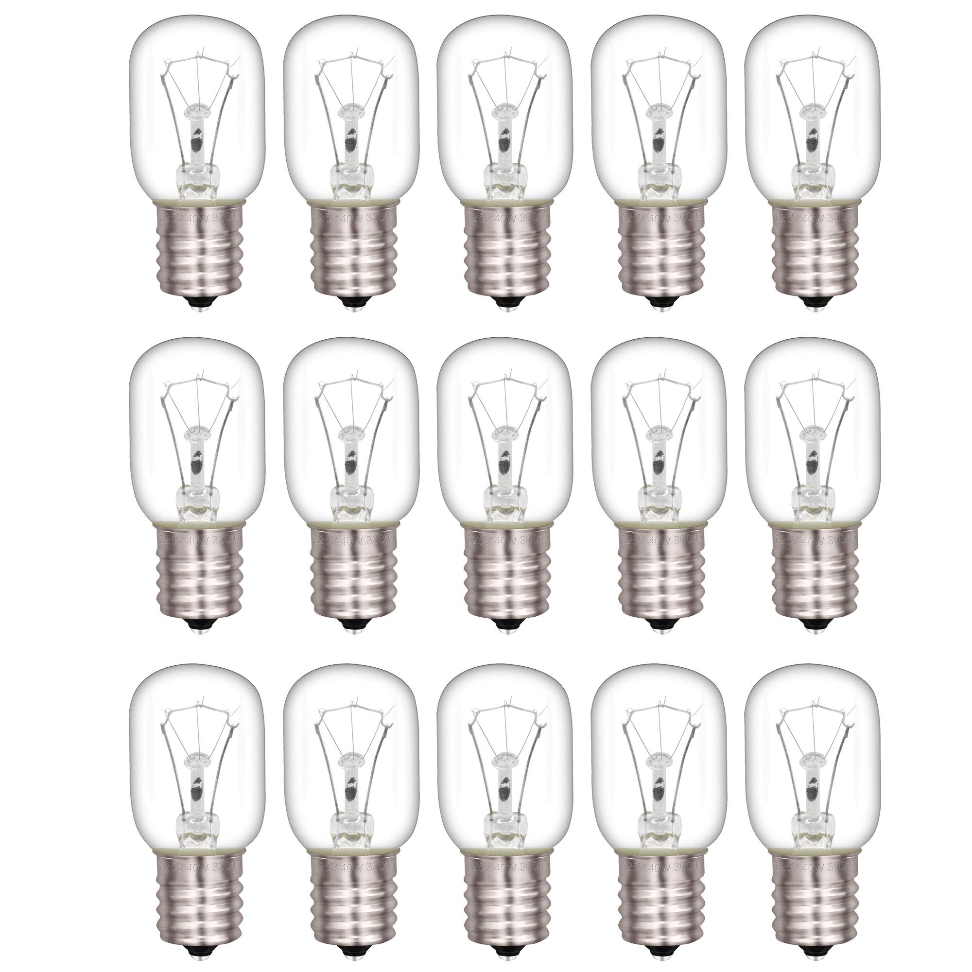 RDEXP 8206232A Microwave Light Bulb Replacement for Whirlpool E17 - 15 Pack - Compatible with Various Whirlpool Microwave Models - Perfect for Kitchen Lighting Repair and Maintenance