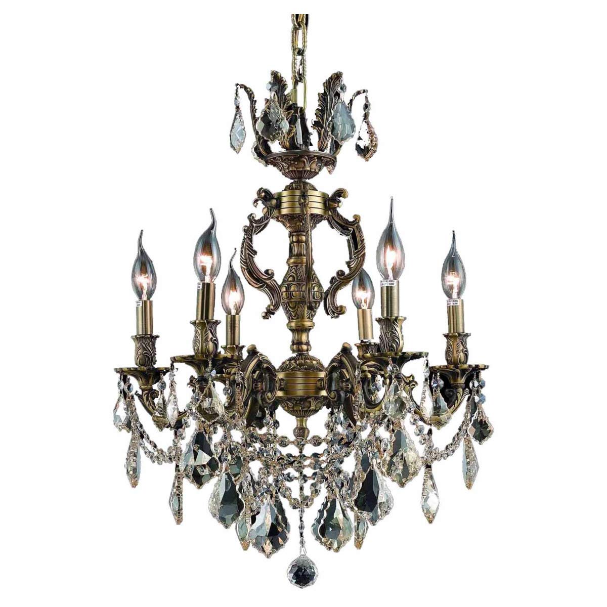 Elegant Marseille 20-Inch 6-Light Royal Crystal Chandelier - Luxury Ceiling Lighting Fixture for Dining Room, Living Room & Bedroom