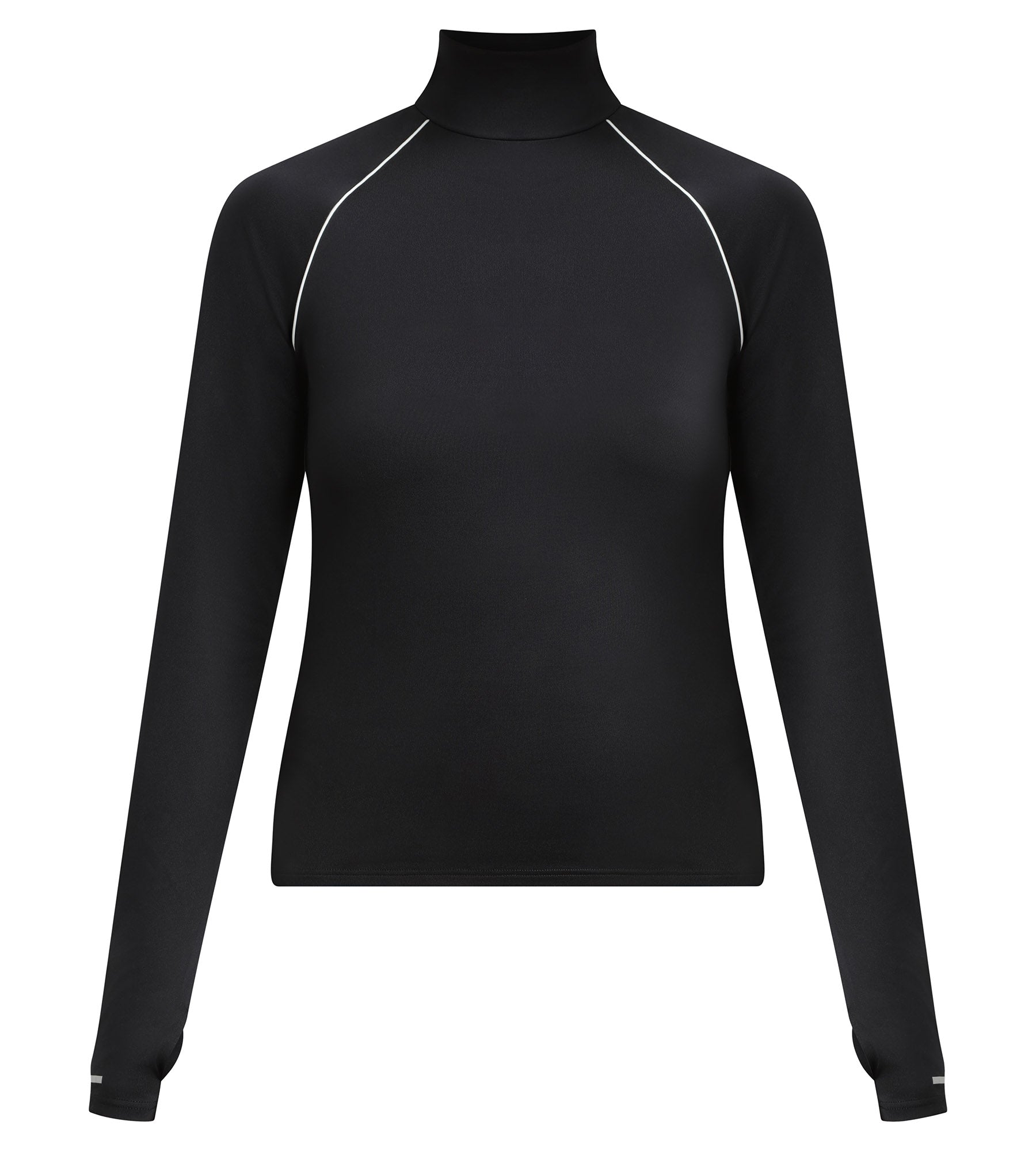 Dim Move Women's High Neck Sports Top - Black Microfiber Workout Shirt for Running, Yoga & Gym
