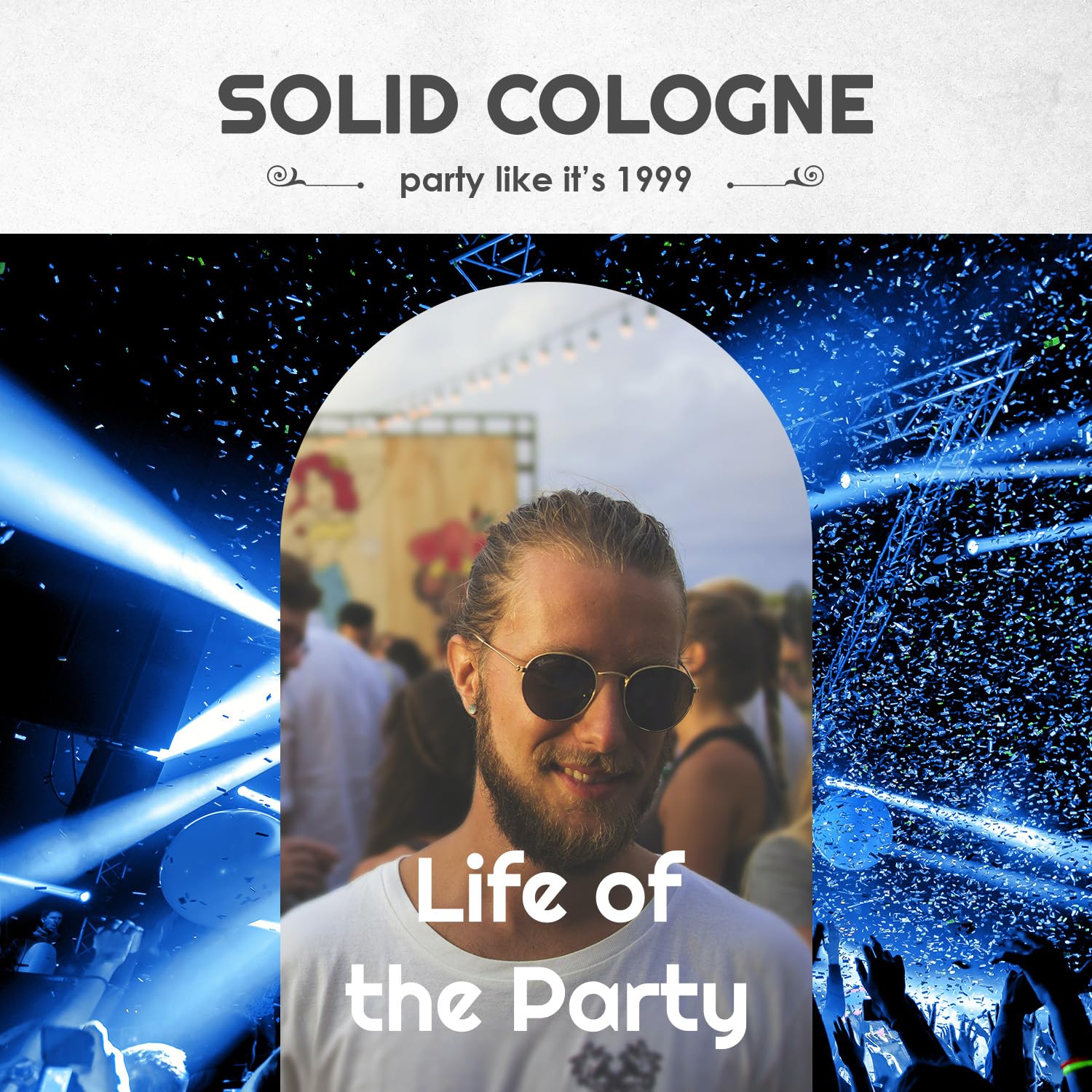 Life of the Party Solid Cologne for Men - Natural & Travel-Sized Wax Cologne (3/4 oz) | Fresh Cool Water Scent | Perfect for Daily Use, Gym, Travel & Gifts