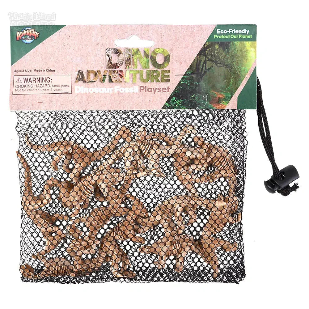 12 Piece Dinosaur Fossil Excavation Kit with Mesh Storage Bag - STEM Educational Toy for Kids, Archaeology Science Party Favors & Classroom Activities