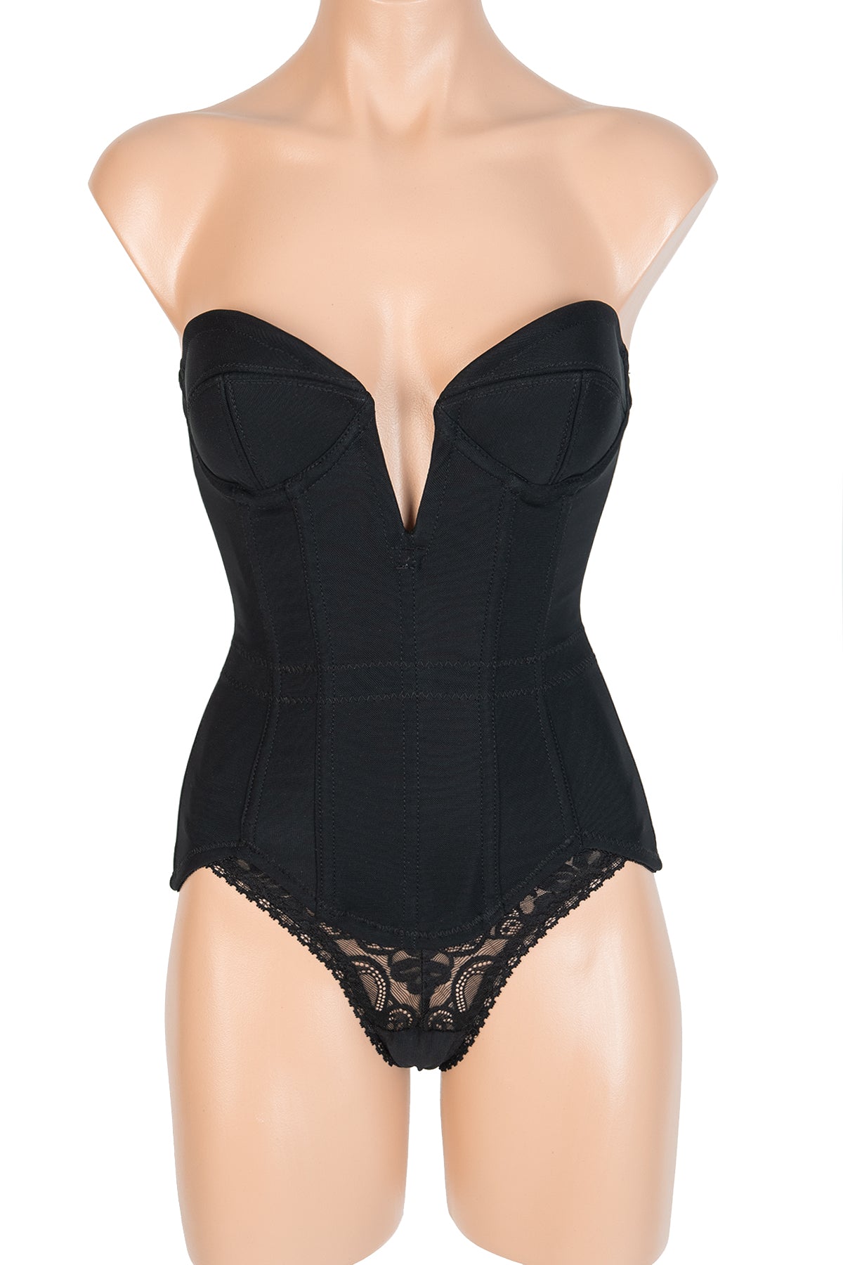 Sexy Deep V Stretch Corset for Women - Lace Up Bustier Top for Burlesque, Cosplay & Date Night - Plus Size Corset Tops for Evening Wear & Special Occasions