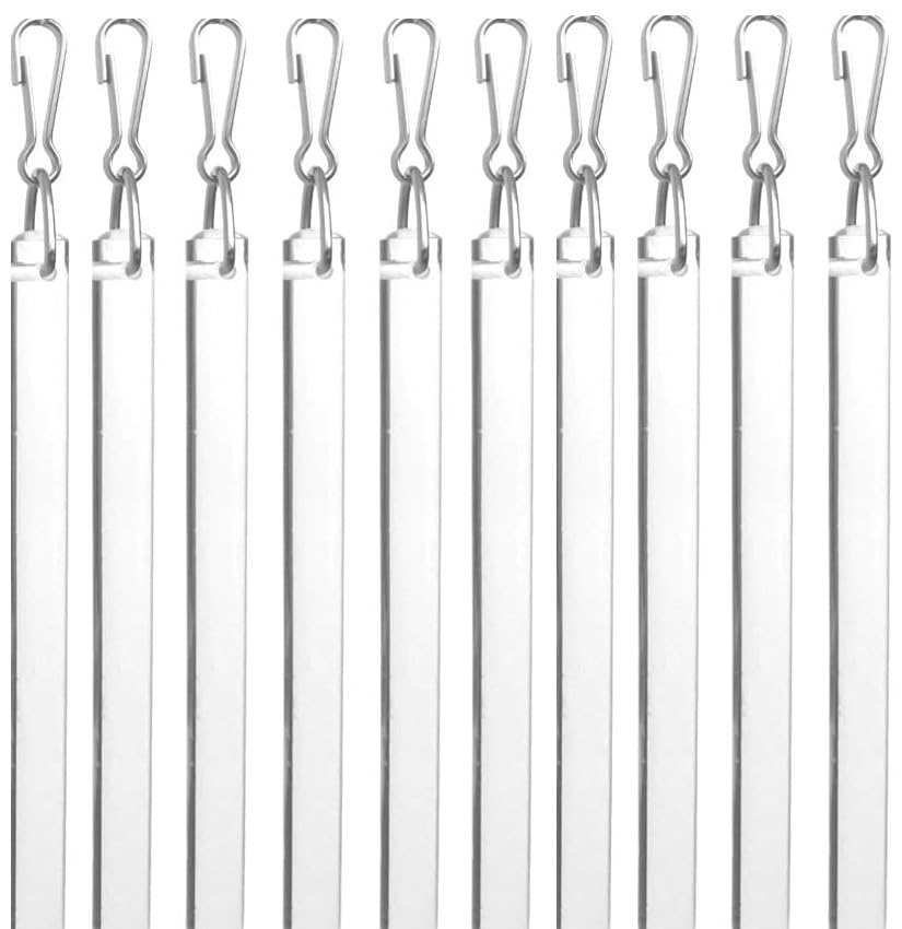 60 Inch Clear Acrylic Drapery Pull Wands - 10 Pack Flexible Curtain Rods for Windows - Perfect for Home Decor, Stage Drapes & Theater Backdrops