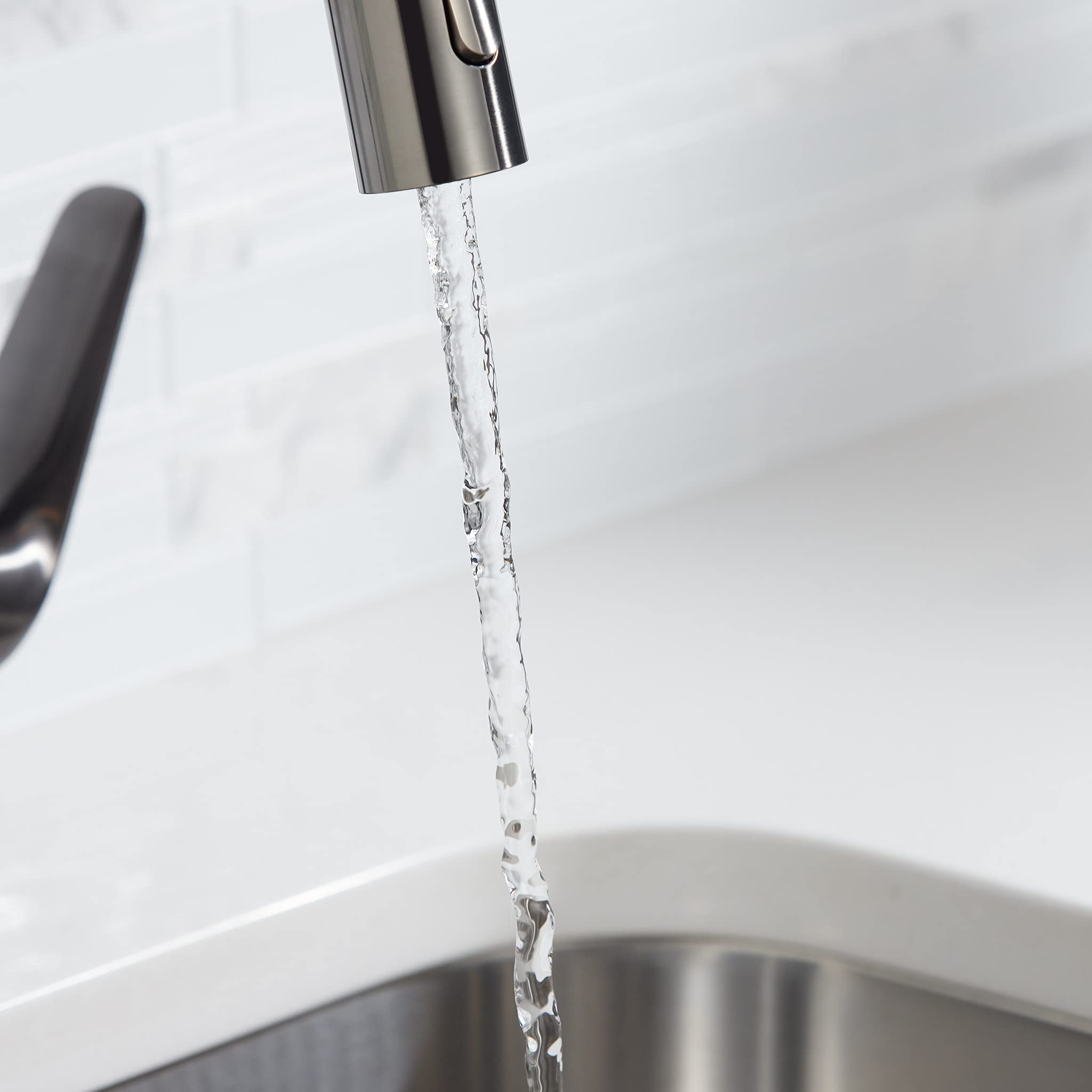 Hansgrohe Focus N Black High Arc Kitchen Faucet with Pull Down Sprayer - Brushed Black Chrome Finish (Model 71800341) - Perfect for Modern Kitchens, Dishwashing & Food Prep