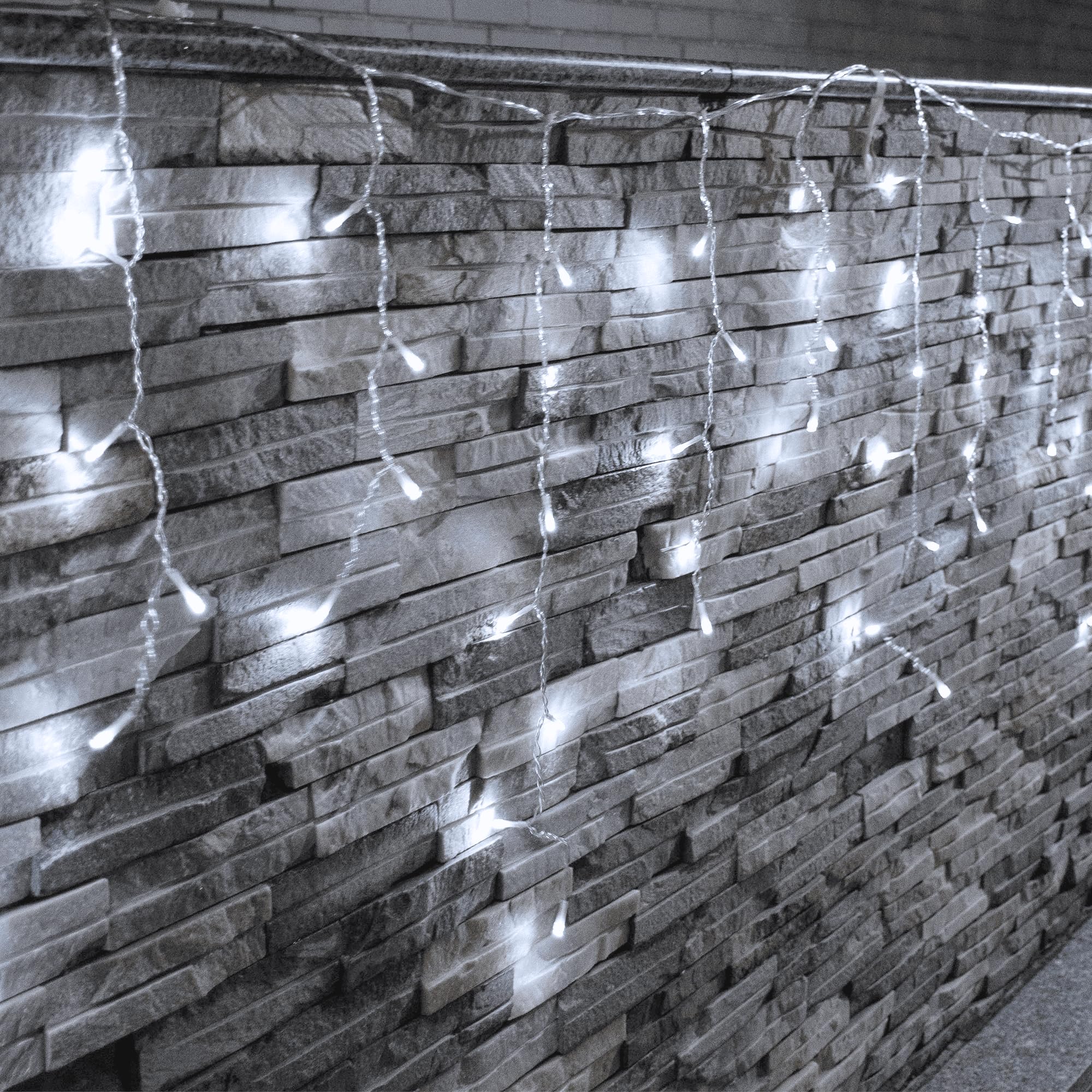 YOLIGHT 33ft 384 LED Icicle Christmas Lights with 72 Drops - Outdoor Waterproof Fairy Lights with Remote Control, 8 Lighting Modes for Window Curtain Decor - Perfect for Wedding, Party, Home, Garden, Roof & Holiday Decorations (White)